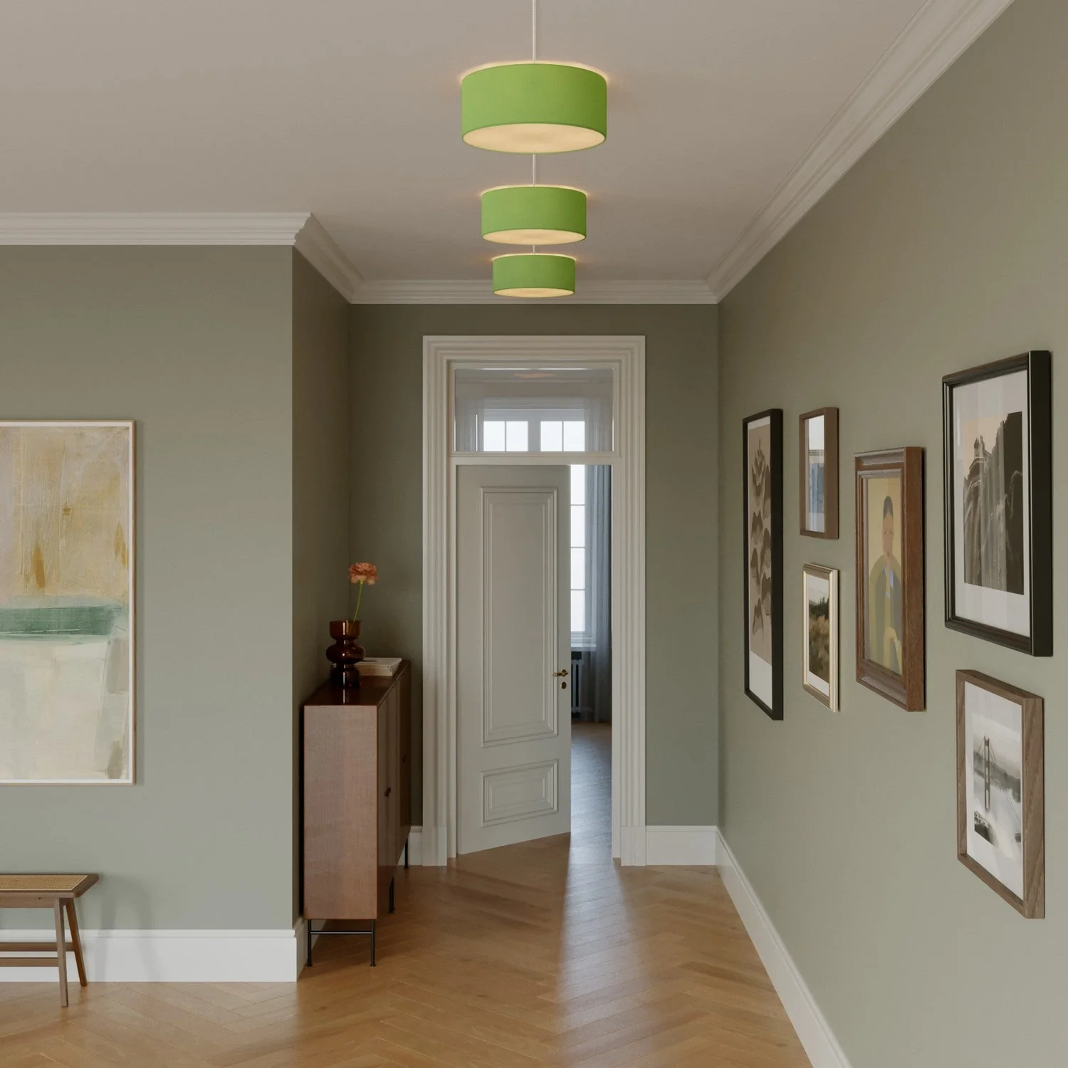 Small Fabric Ceiling Light - Made in Italy - Cinette Pistachio Green - Image 2