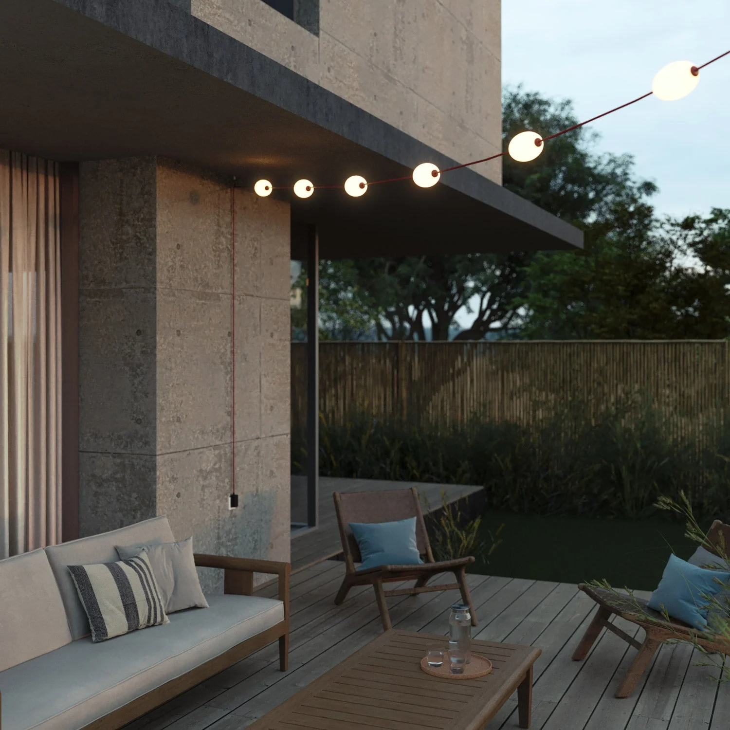 6-light outdoor string light chain IP67 Starfish red – Marina6 - Image 2