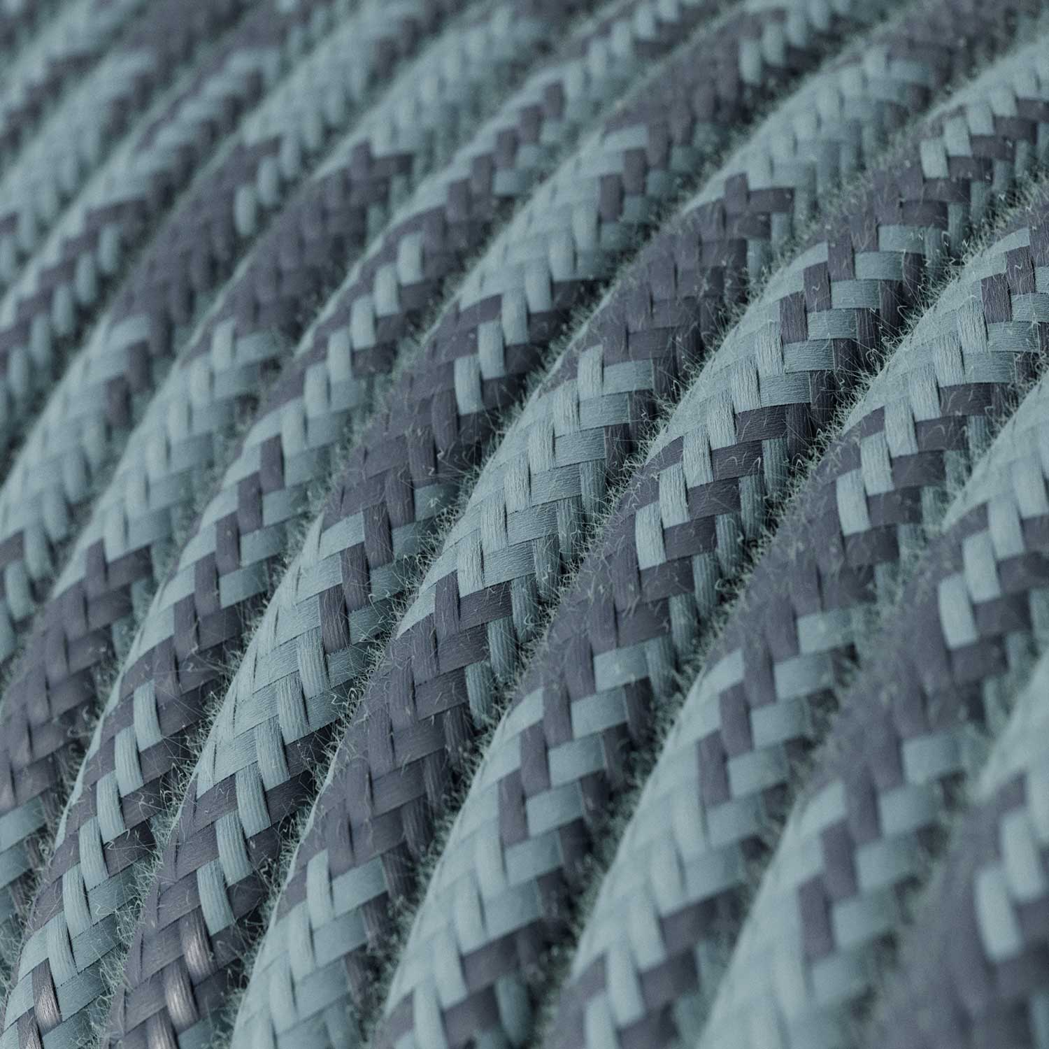 Cloth Covered Wire - Blue Cotton Houndstooth RP25 - UL Listed - Image 2