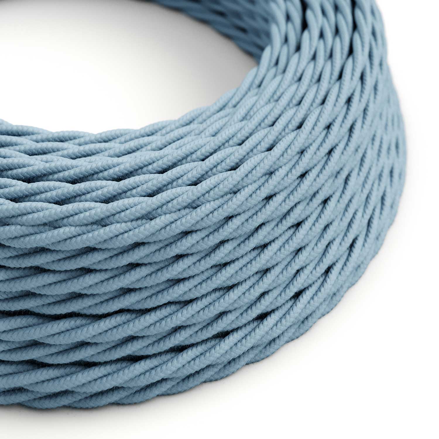 Electric cable braided and cotton-covered Ocean Blue - The Original Creative Cables, to enhance your chandeliers - TC53