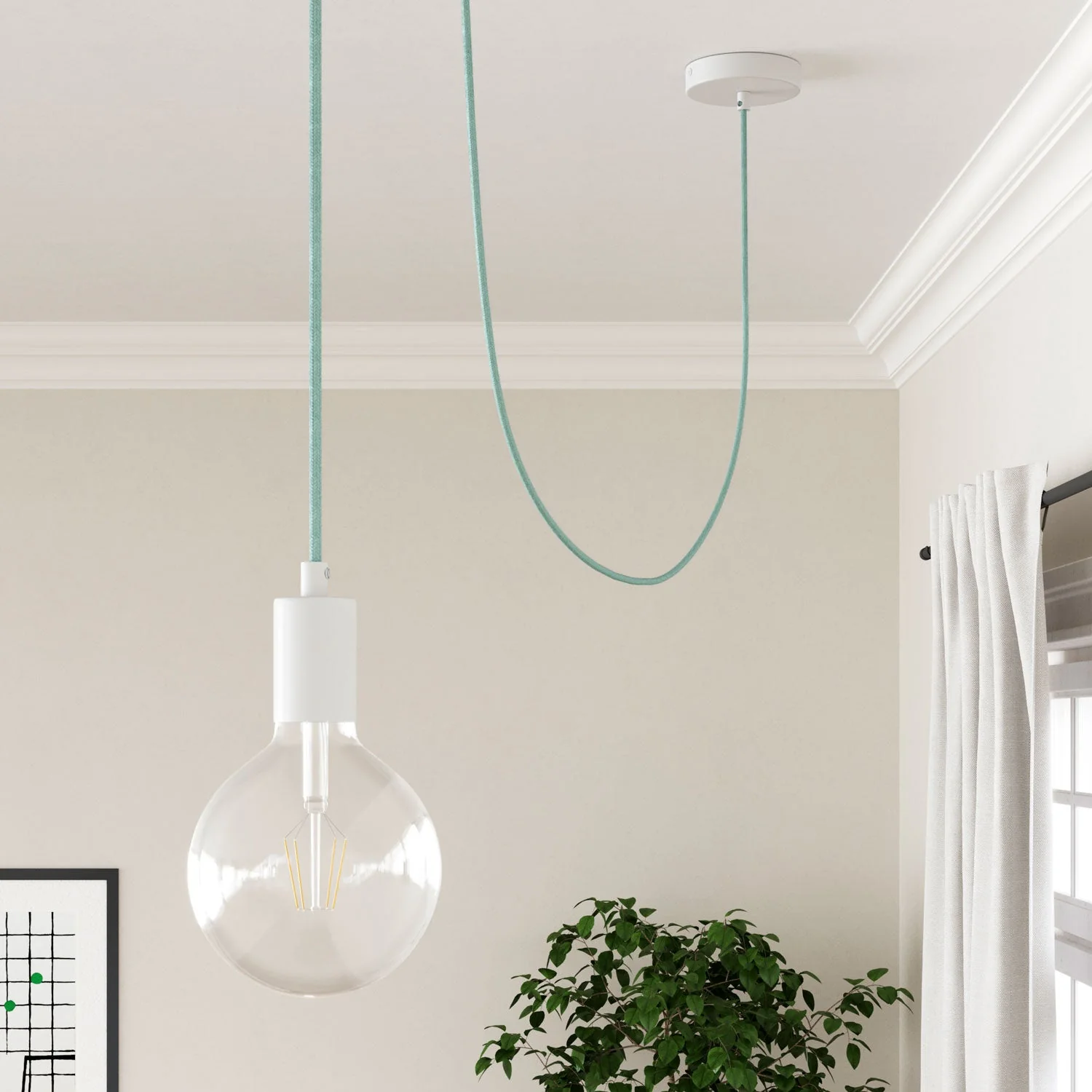 Cloth Covered Wire - Celadon Green Cotton RC18 - UL Listed - Image 3