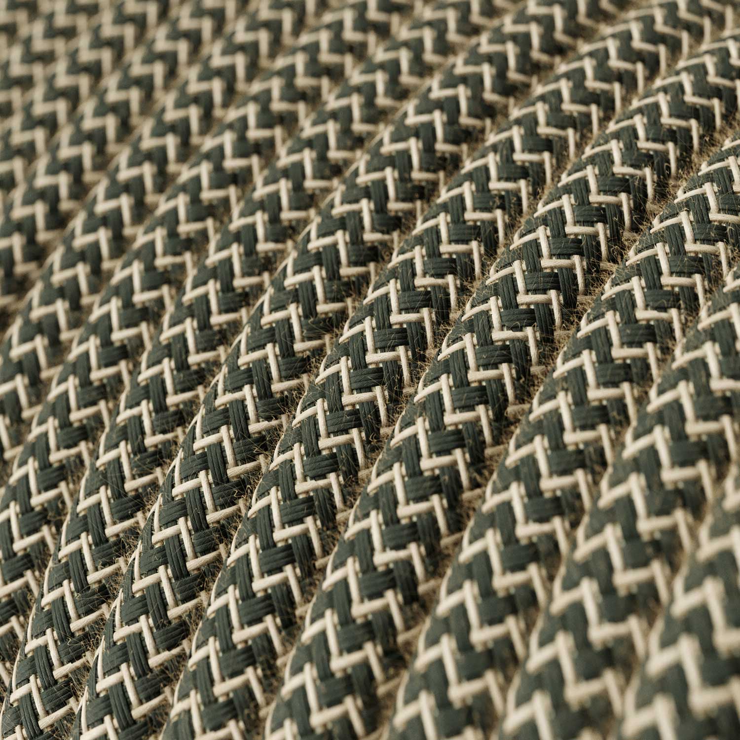 Coloured electric cable in Anthracite Grey and Beige ZigZag - The Original Creative Cables, for creating unique lamps - RD74 - Image 2
