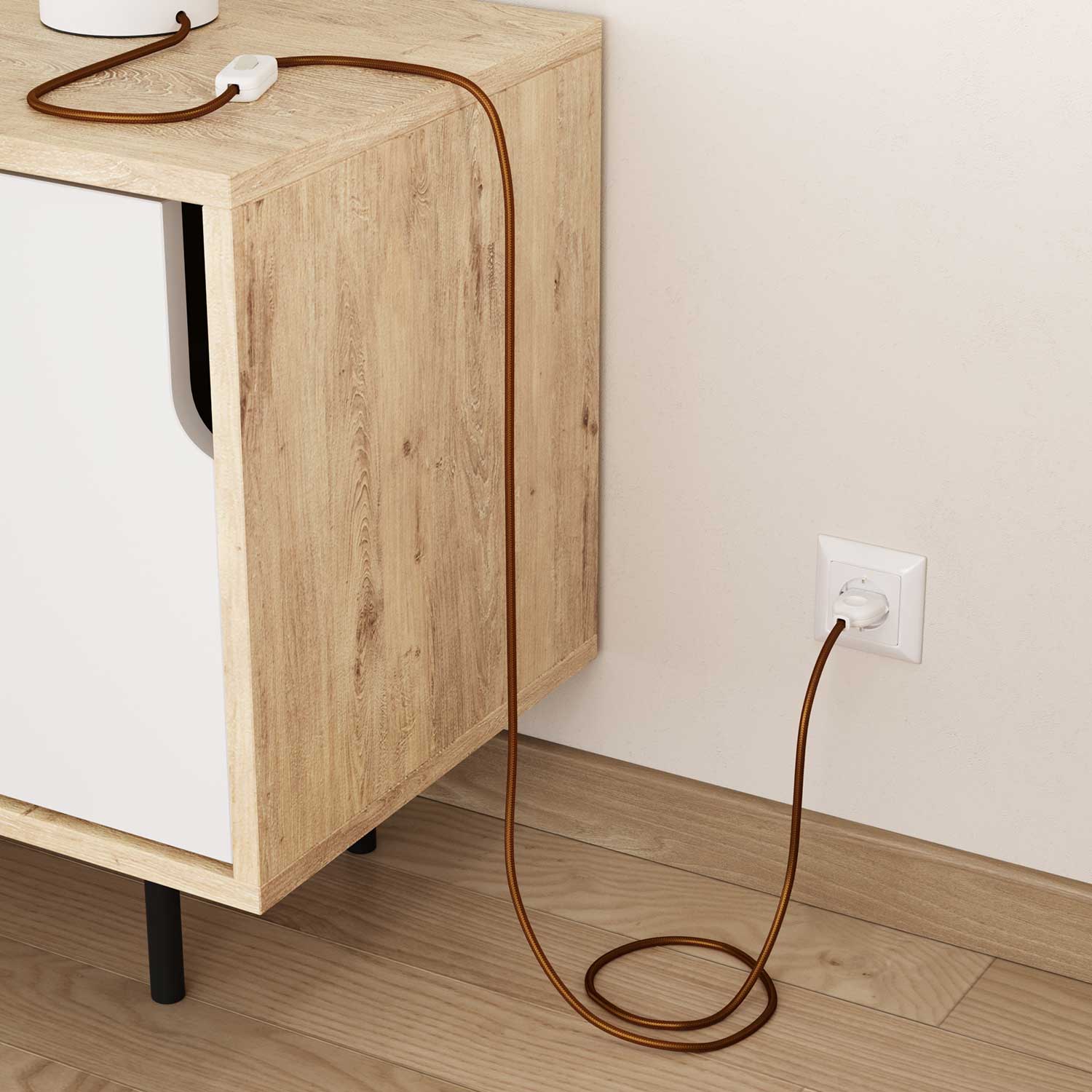 Electric cable in Whiskey-coloured fabric - The Original Creative Cables, for creative lighting projects - RM22 - Image 3