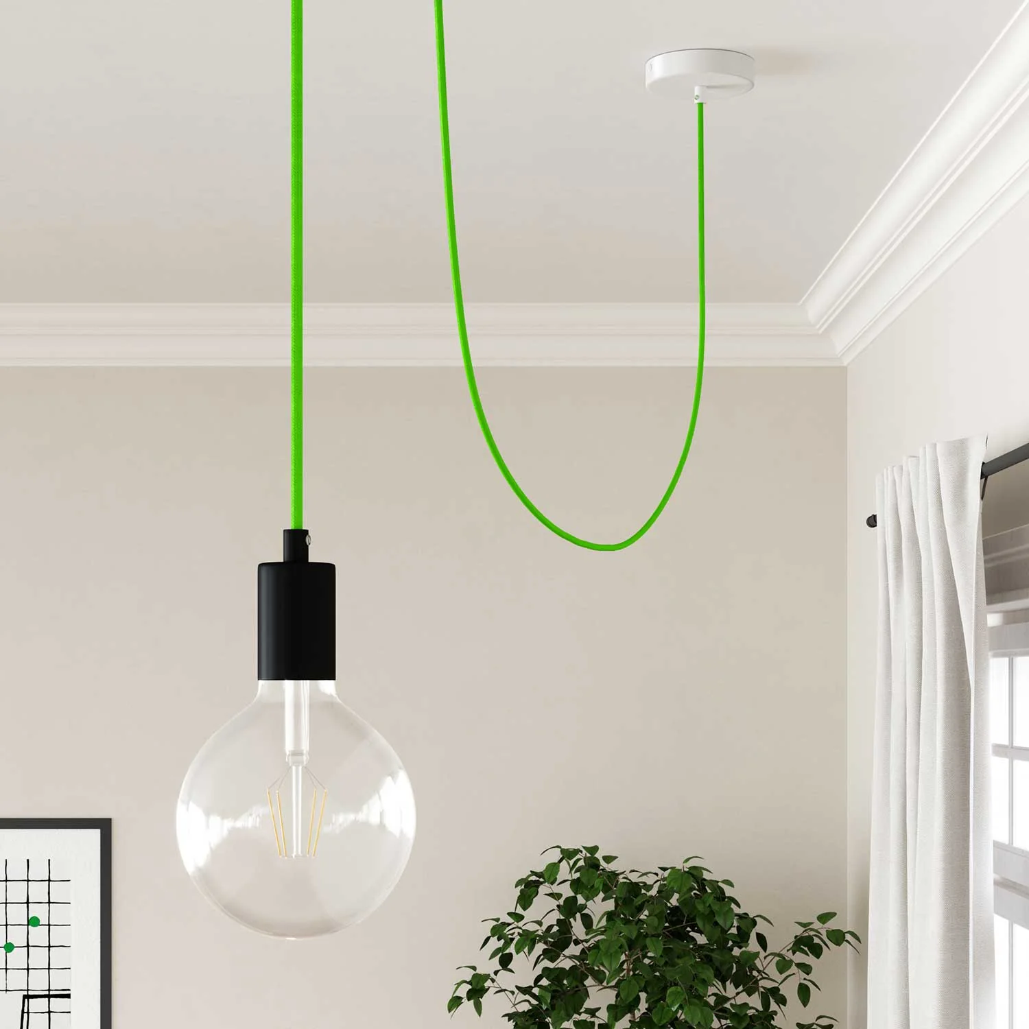 Electric cable with Fluorescent Green covering - The Original Creative Cables, perfect for unique lighting decorations - RF06 - Image 4