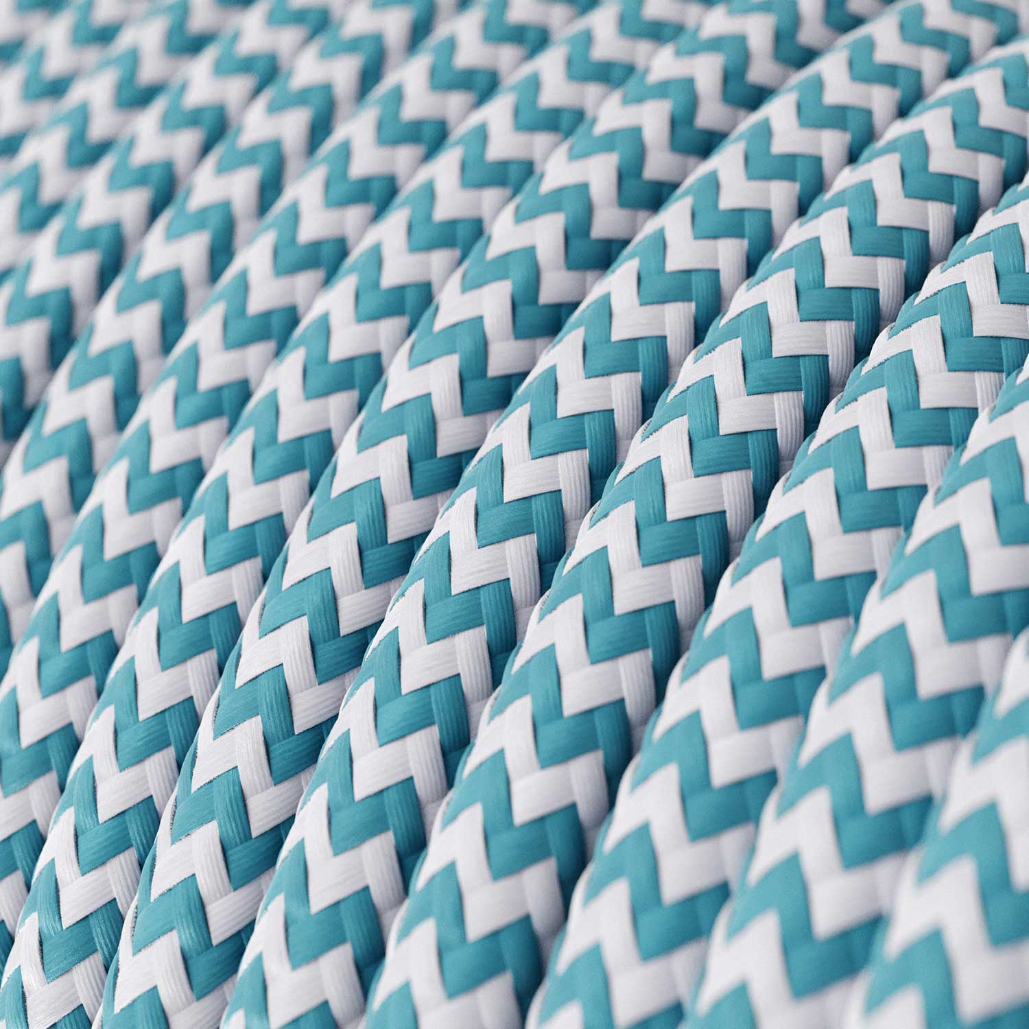 Cloth Covered Wire - Light Blue & White Chevron RZ11 - UL Listed - Image 2