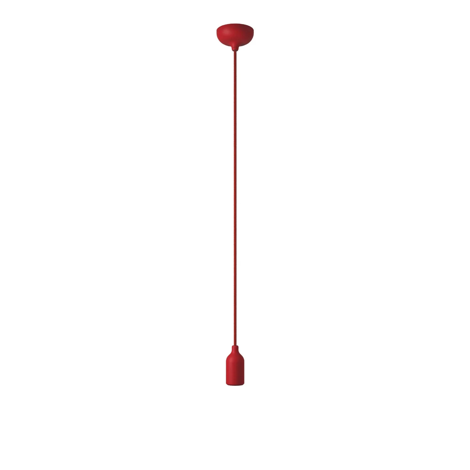 Colorful silicone suspension lamp with fabric cable - Red