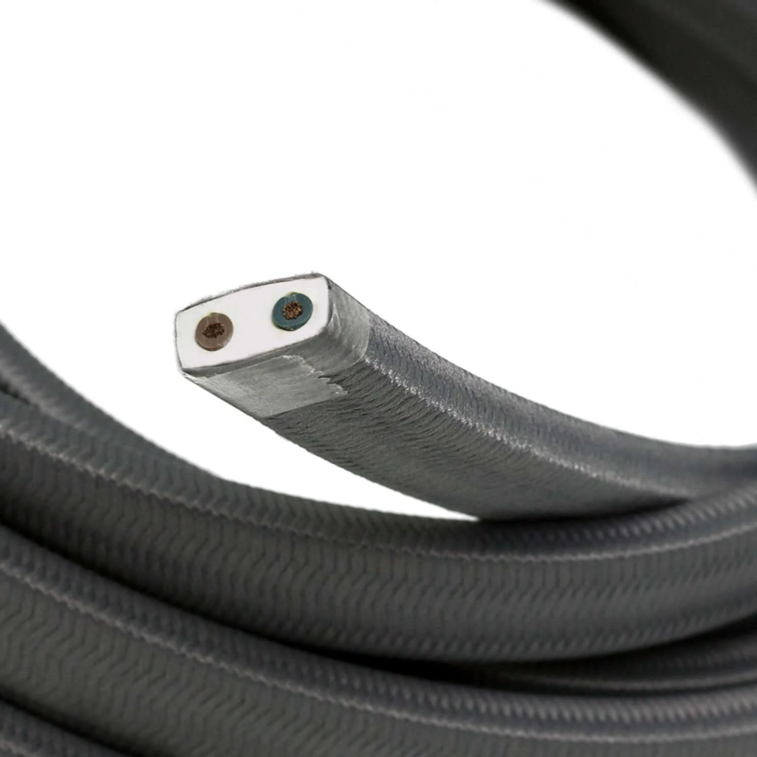 Fabric-covered electrical cable for string light Grey CM03 - Image 2