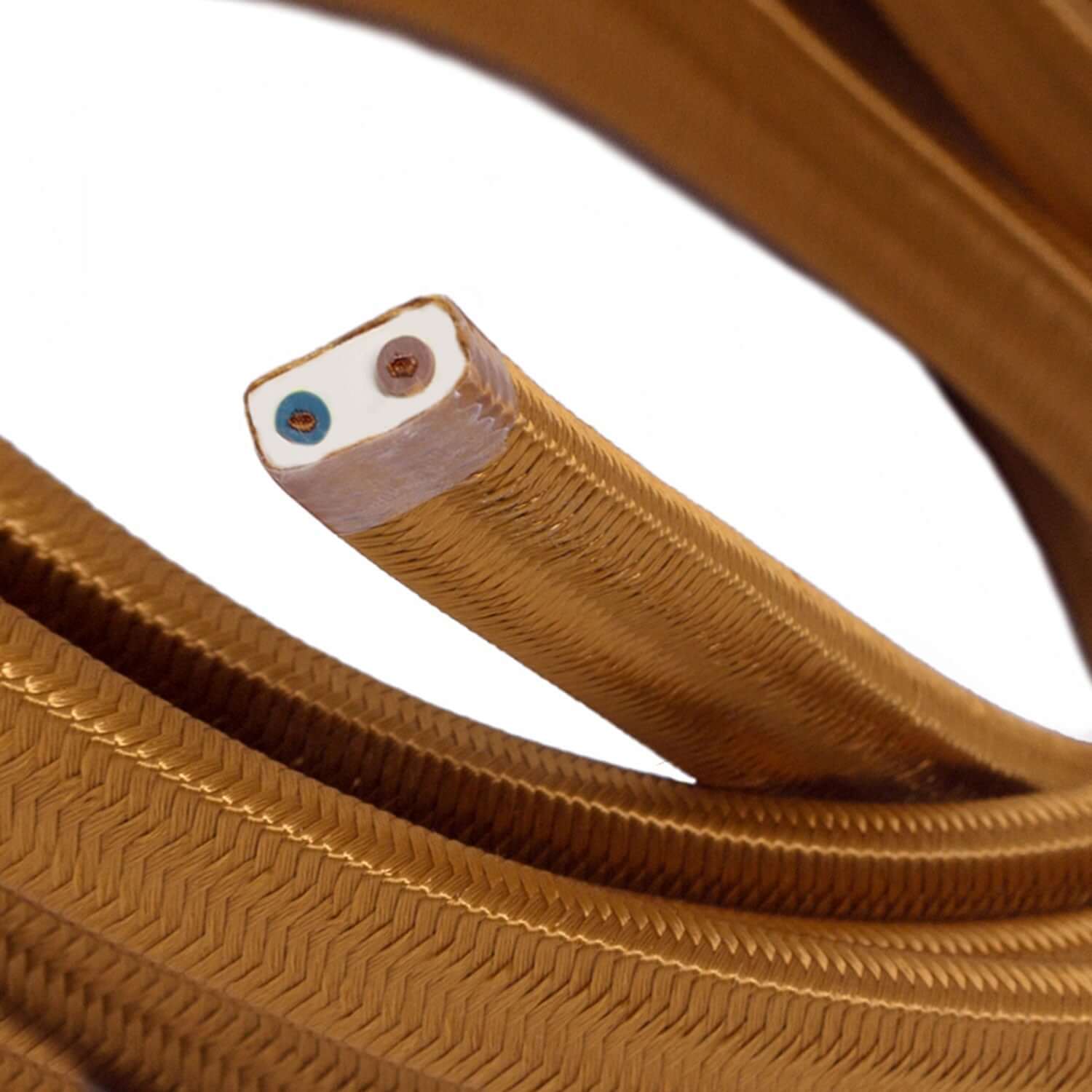 Electric cable for string light covered in Whiskey fabric CM22 - Image 2