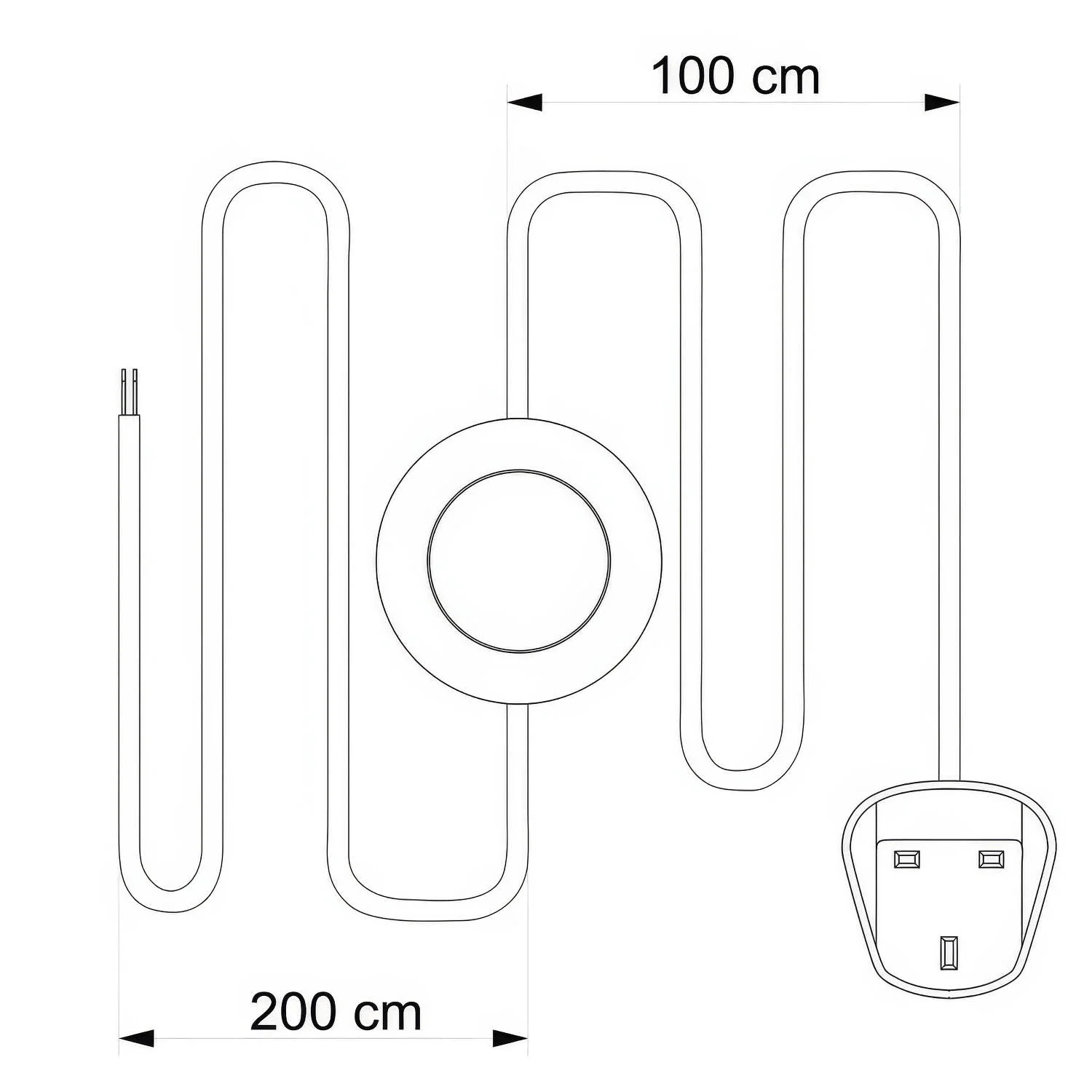 Wiring for lamp with 3 m black braided cable and UK plug - Image 3