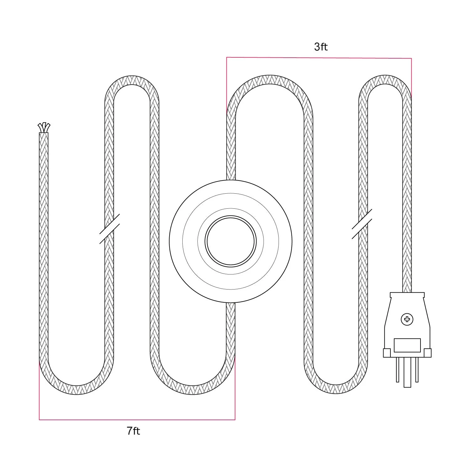 Lamp cord set with 10 ft black cable - Image 3