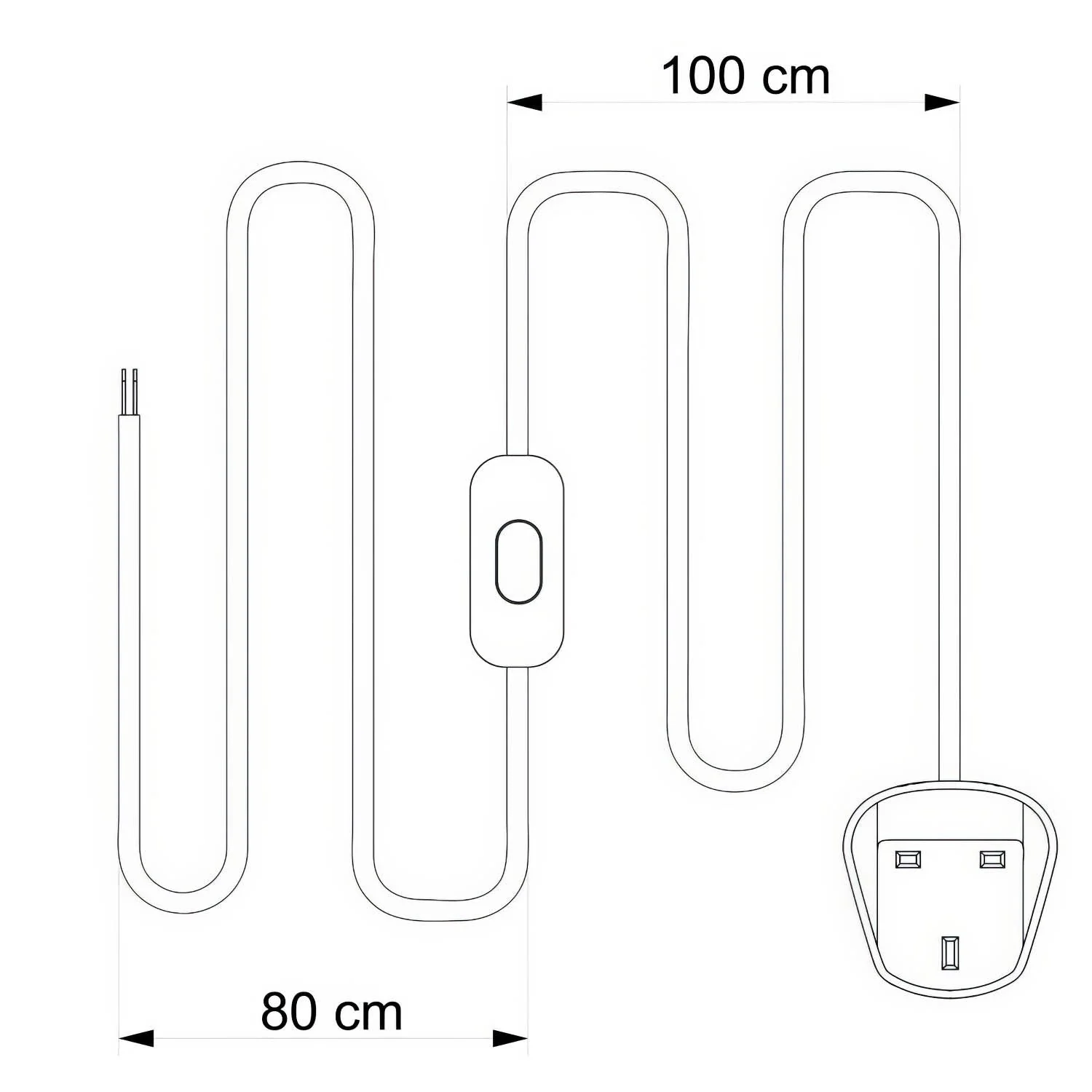Wiring for lamp with grey linen cable 1.80 m and UK plug - Image 3