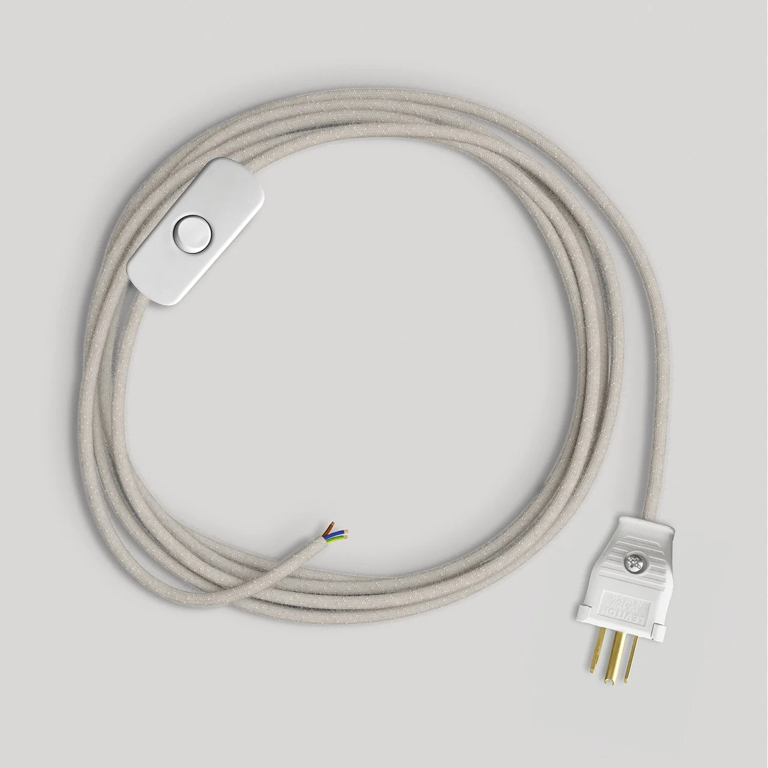 Cord set for lamp with white cable 6 ft