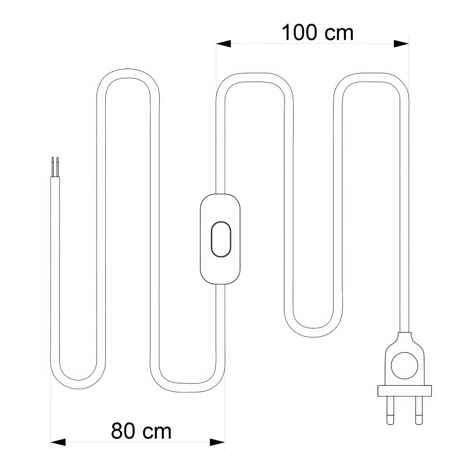 Wiring for lamp with 1.80 m white braided cable - Image 3