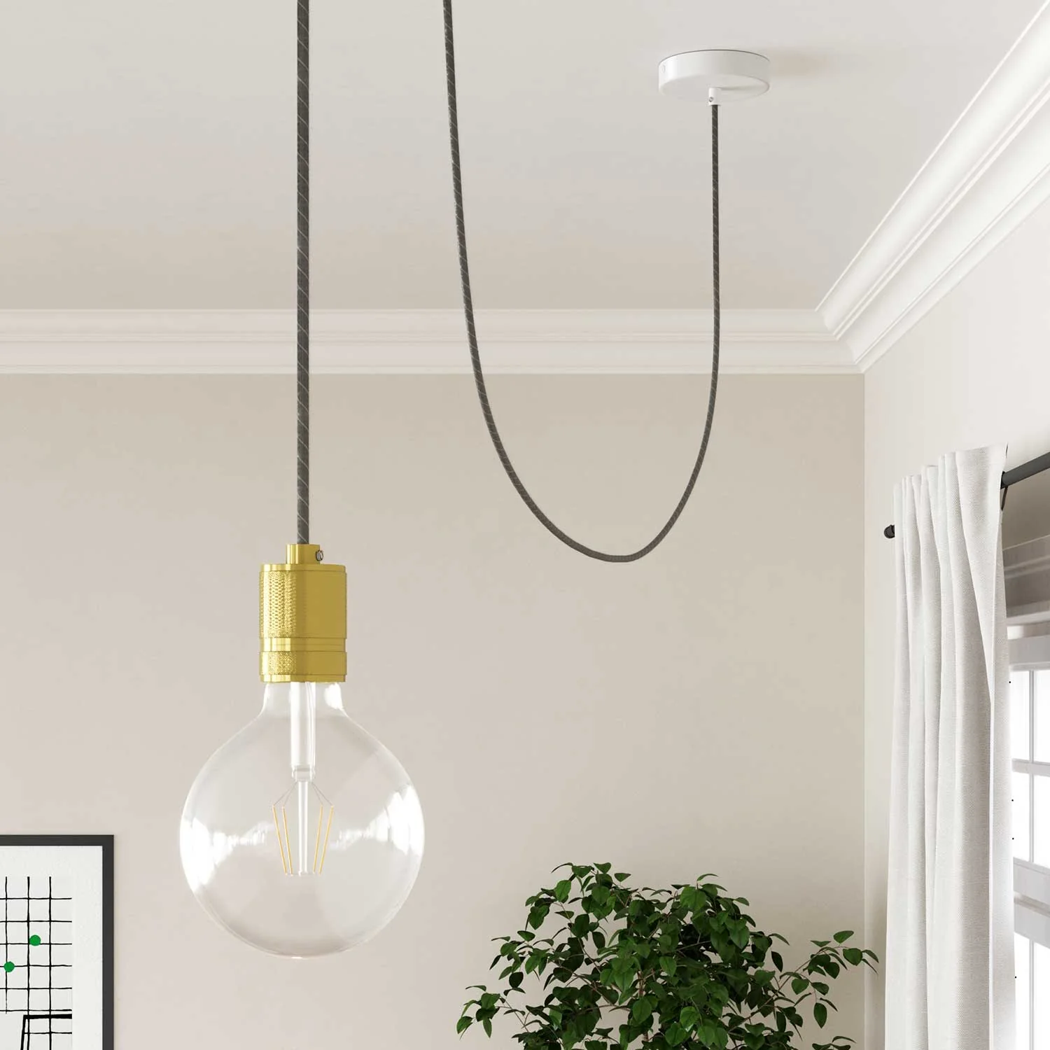 Textile cord in cotton and linen Zabaione Vertigo - The Original Creative Cables, designed for exclusive lamps - ERD22 - Image 4