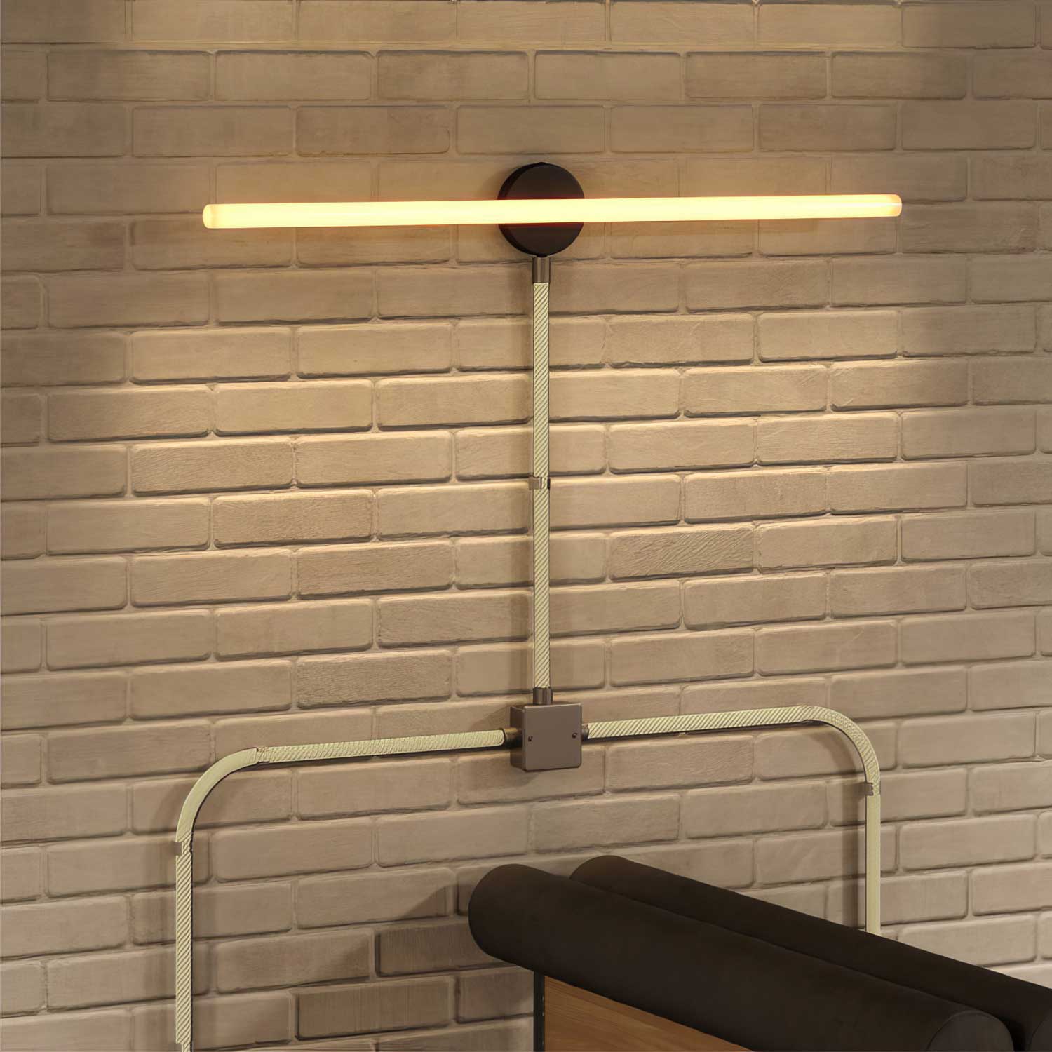 Creative-Tube, 20 mm diameter, covered in RN06 Jute fabric, mouldable cable conduit - Image 3