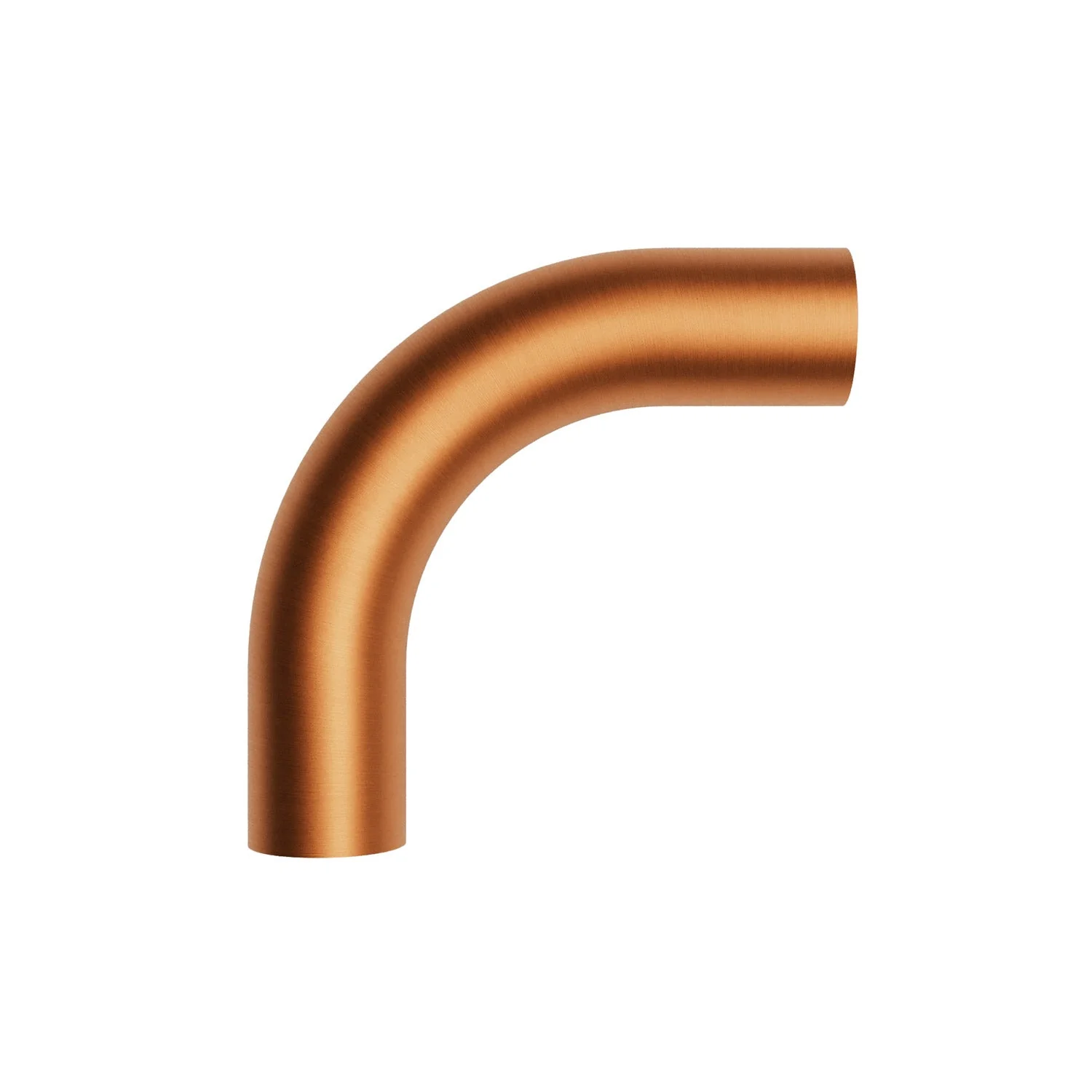5 cm curved extension tube in metal - Satin copper