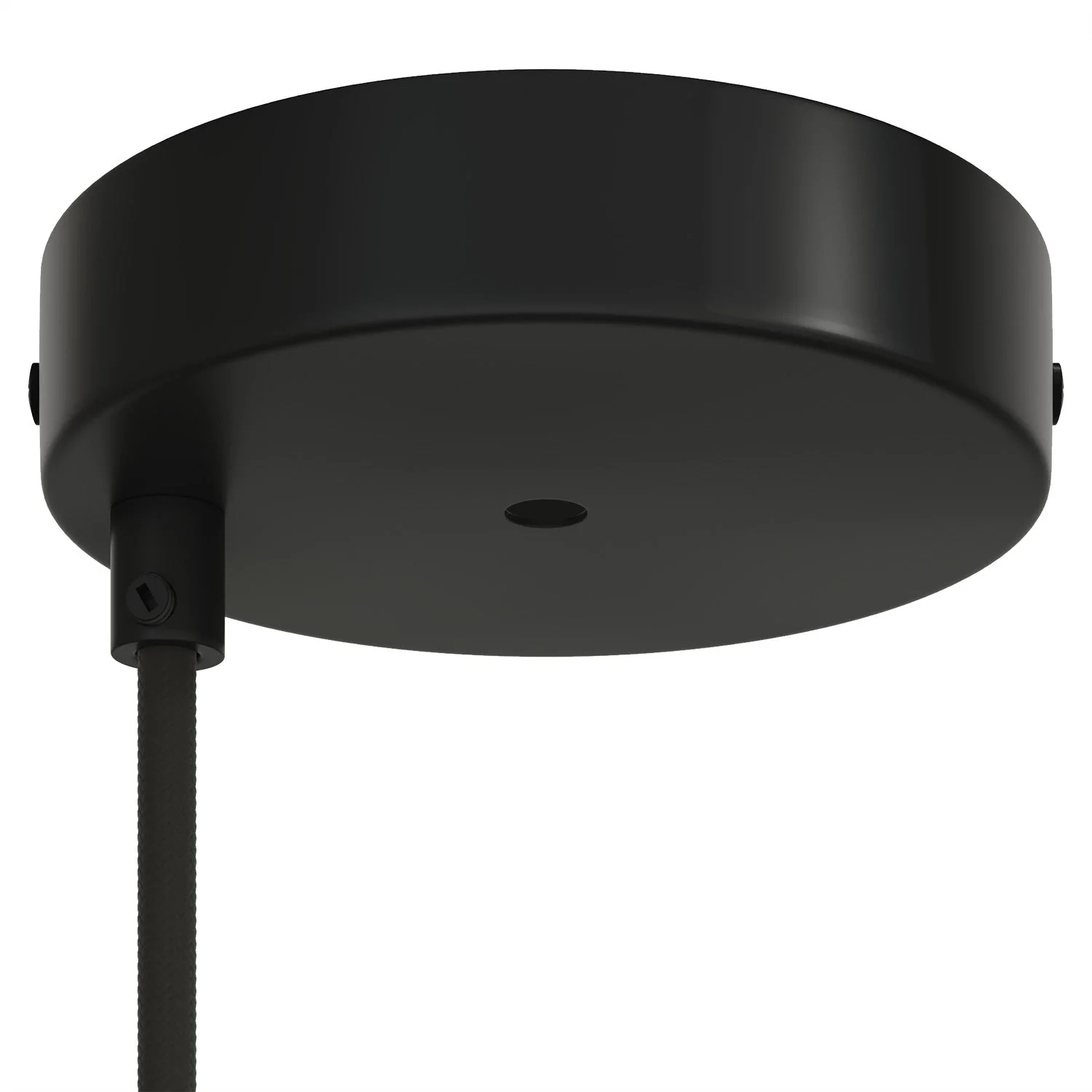 Cylindrical metal Ceiling canopy kit Γ 120 mm with 2 central and offset holes β Matt Black