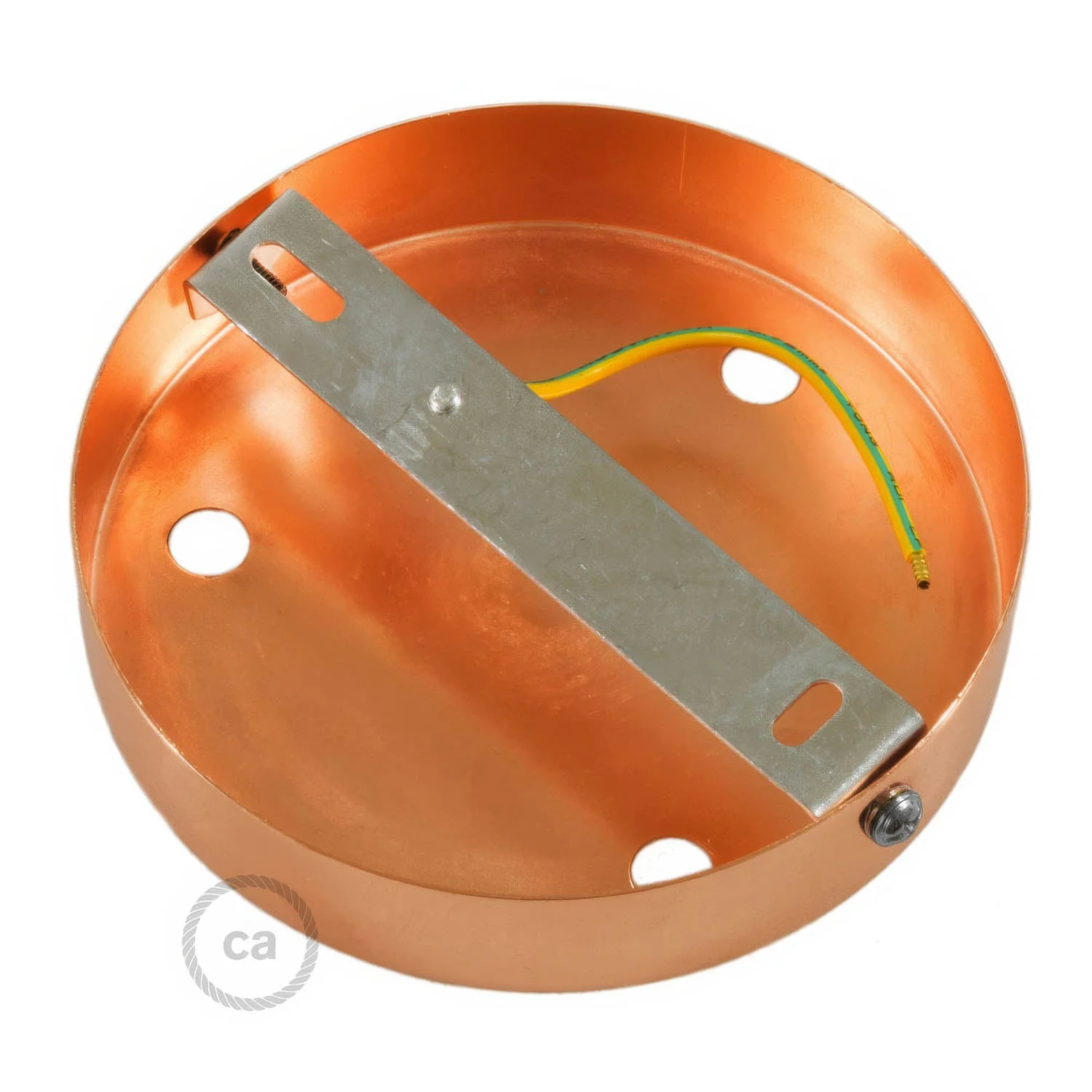 Cylindrical ceiling rose kit in metal with 3 holes - Copper - Image 9