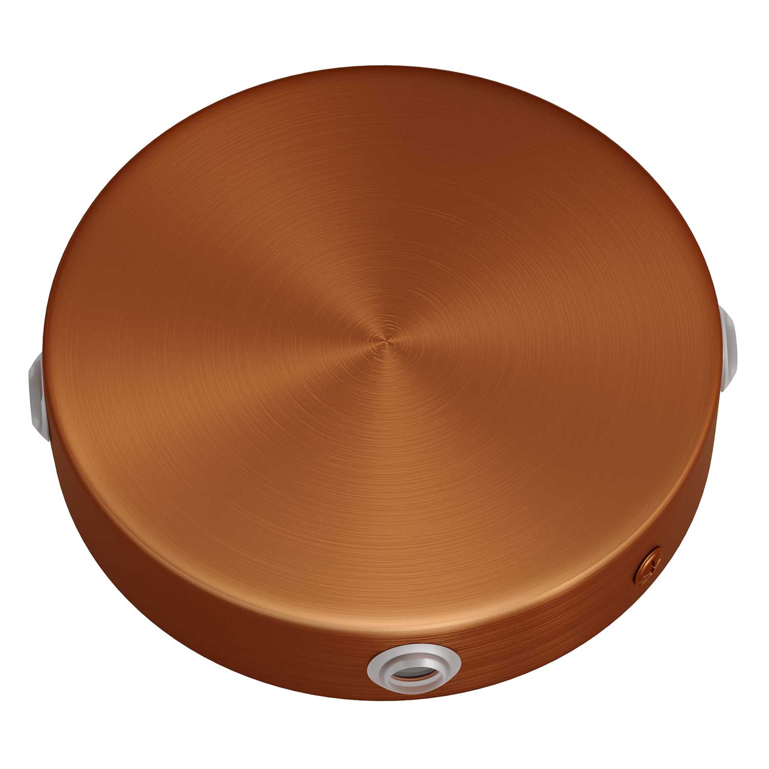Cylindrical metal ceiling rose kit with 4 side holes (junction box) - Satin copper - Image 2