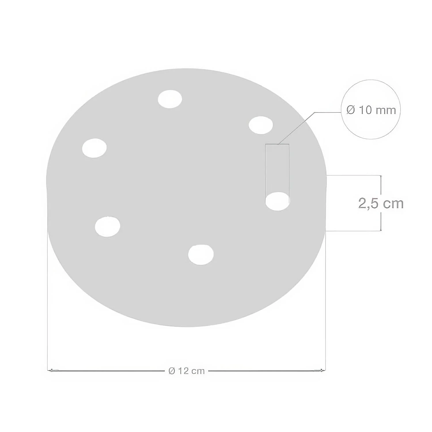 Cylindrical ceiling rose kit in metal with 6 holes – Satin copper - Image 4