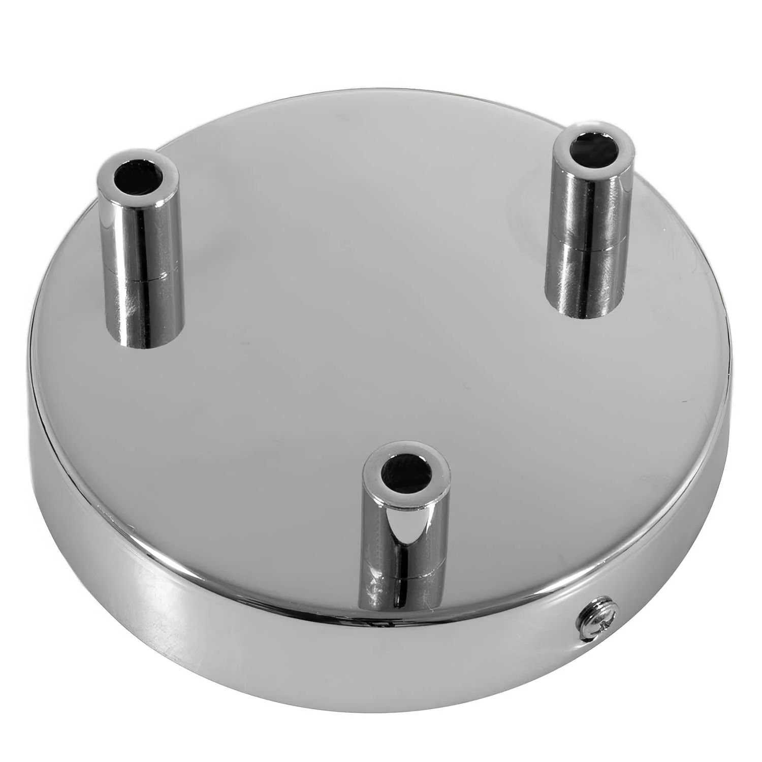 Cylindrical metal ceiling rose kit with 3 holes - Chrome - Image 7