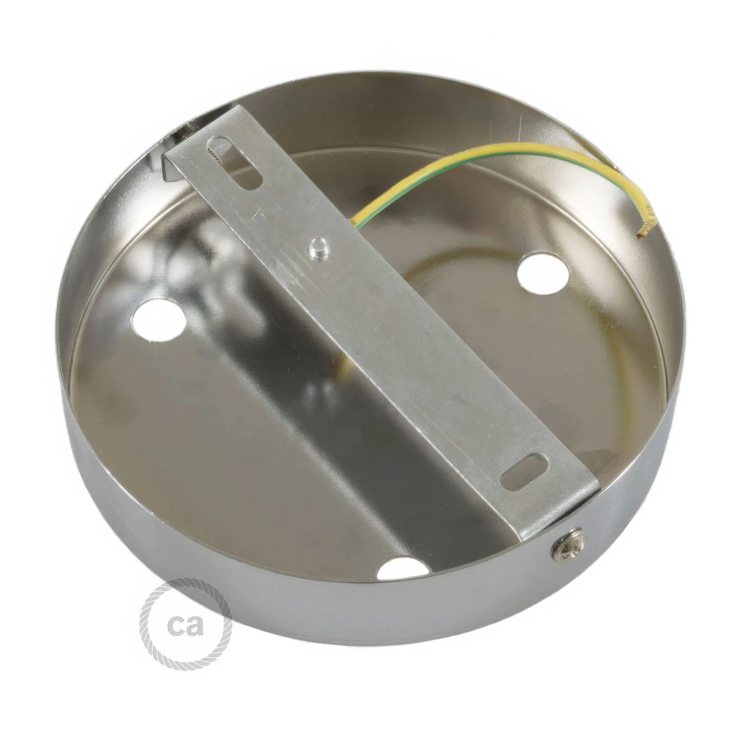 Cylindrical metal ceiling rose kit with 3 holes - Chrome - Image 9