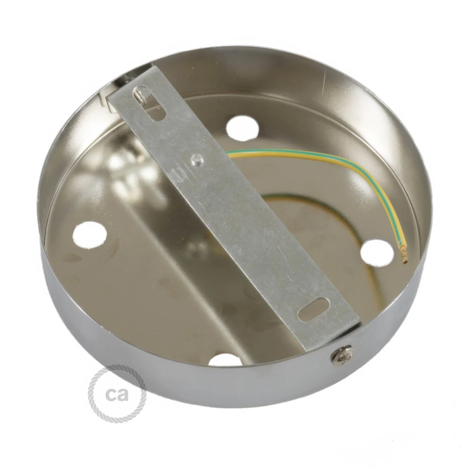 4-hole cylindrical metal ceiling rose kit - Chrome - Image 4