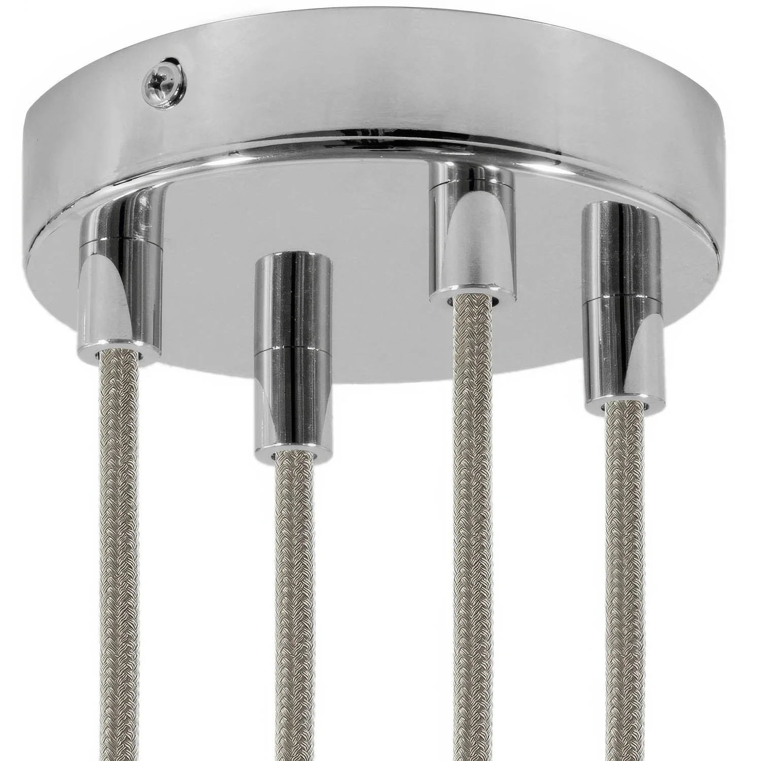 4-hole cylindrical metal ceiling rose kit - Chrome - Image 6