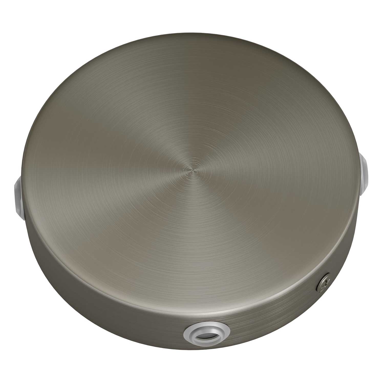 Cylindrical metal ceiling rose kit with 4 side holes (junction box) - Satin titanium - Image 2
