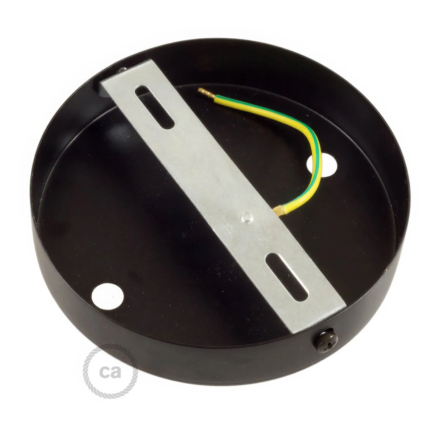 Cylindrical ceiling rose kit in metal with 2 holes – Black - Image 9