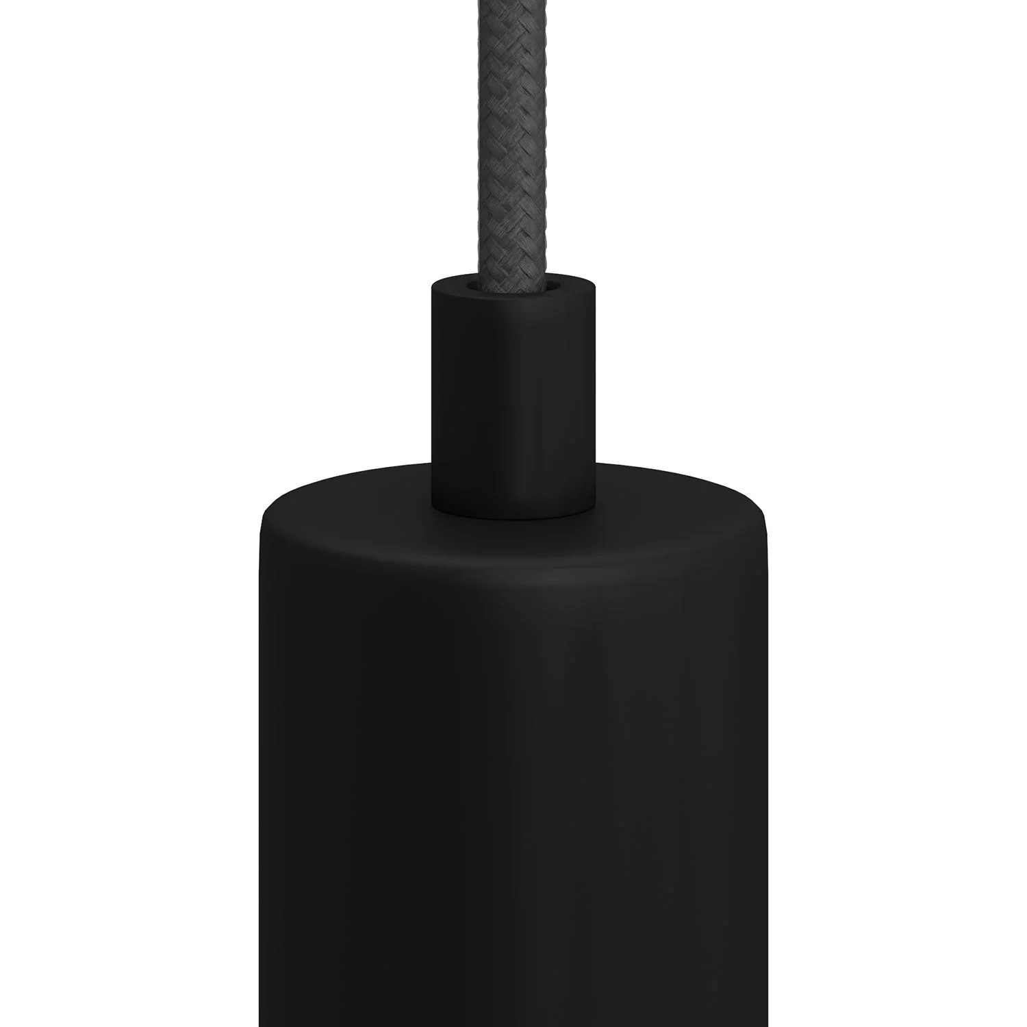 Cylindrical cable clamp in metal complete with rod, nut and washer - Black - Image 2