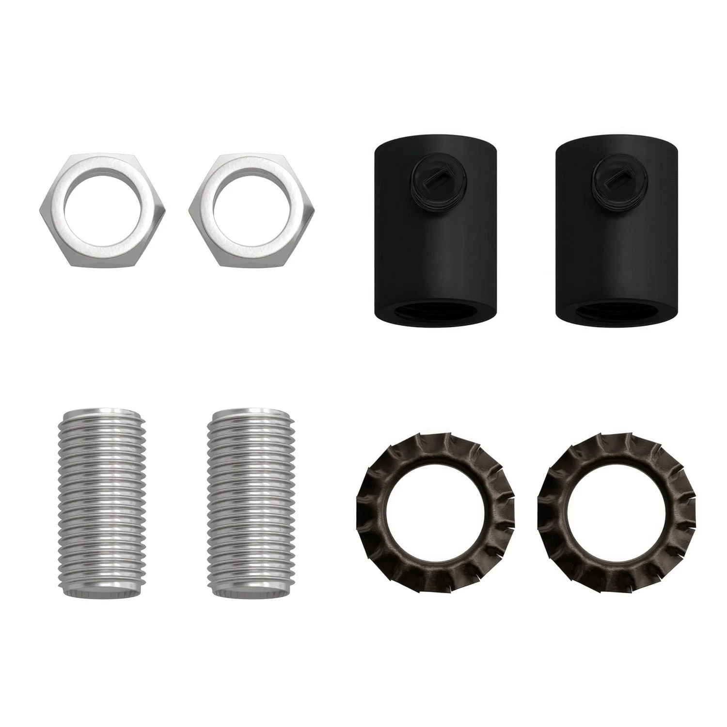 Cylindrical cable clamp in metal complete with rod, nut and washer - Black - Image 4
