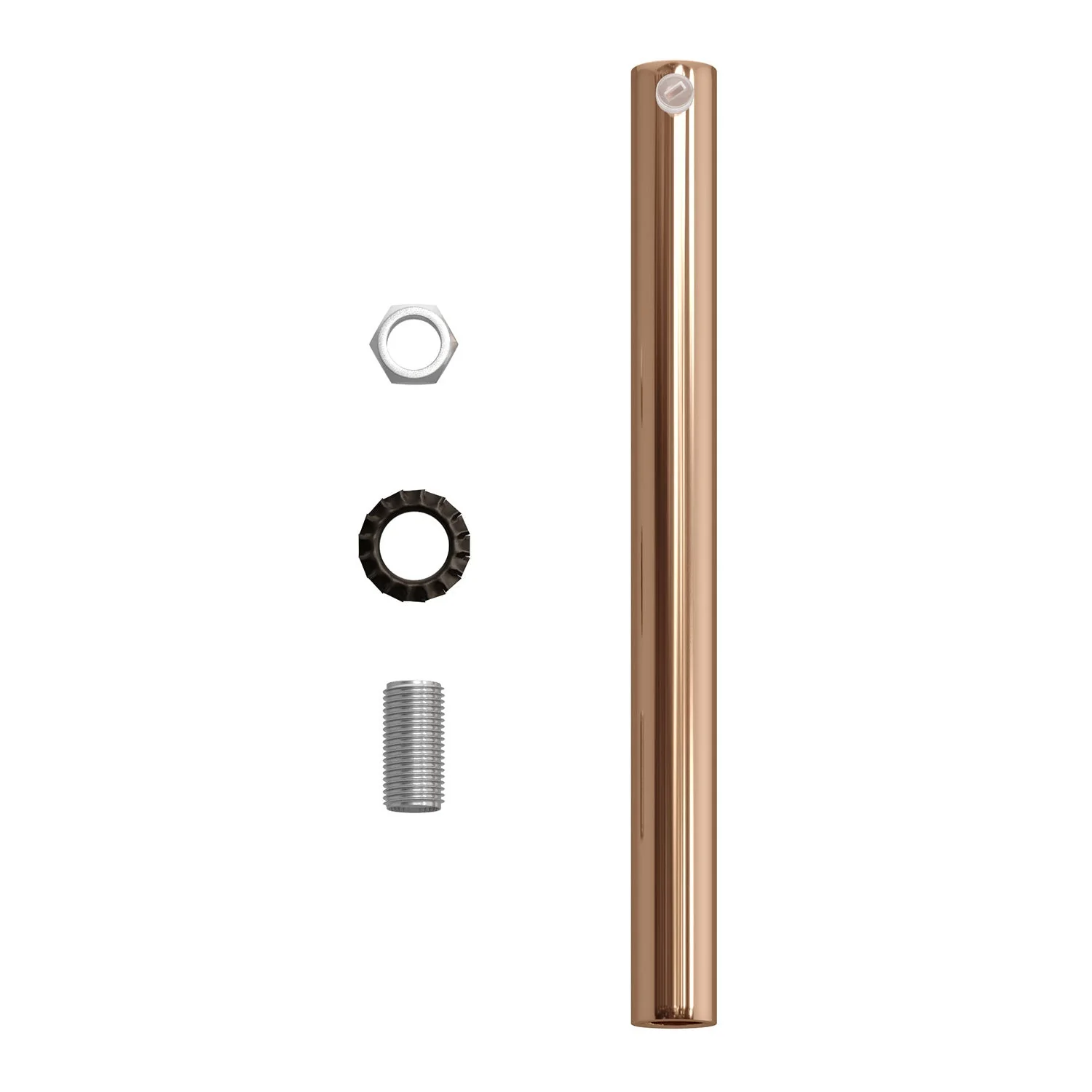 Cylindrical metal cable clamp, 15 cm long, complete with rod, nut and washer - Copper - Image 4