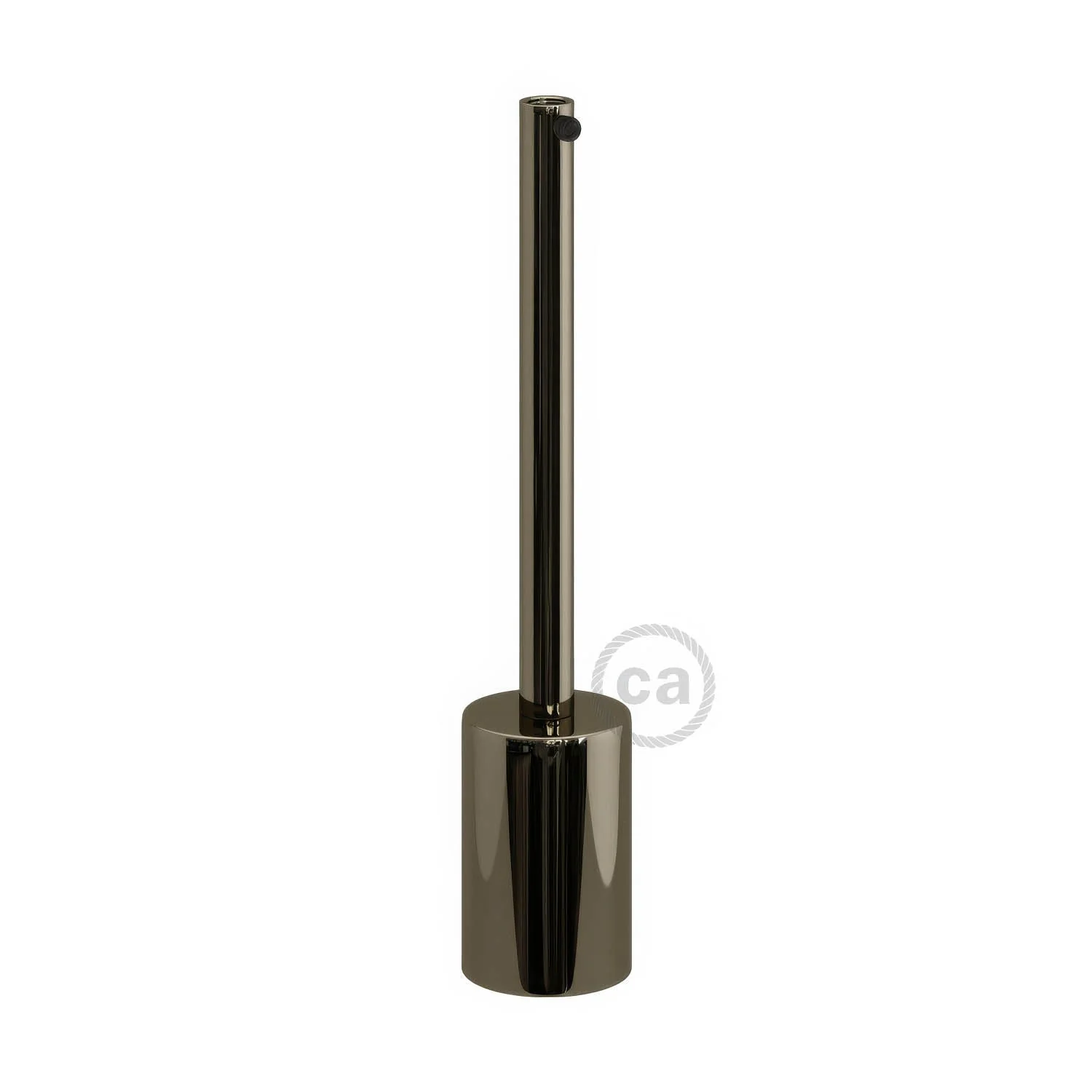 Cylindrical metal UL E26 light bulb socket kit with 15 cm cable clamp - Black pearl - Image 3