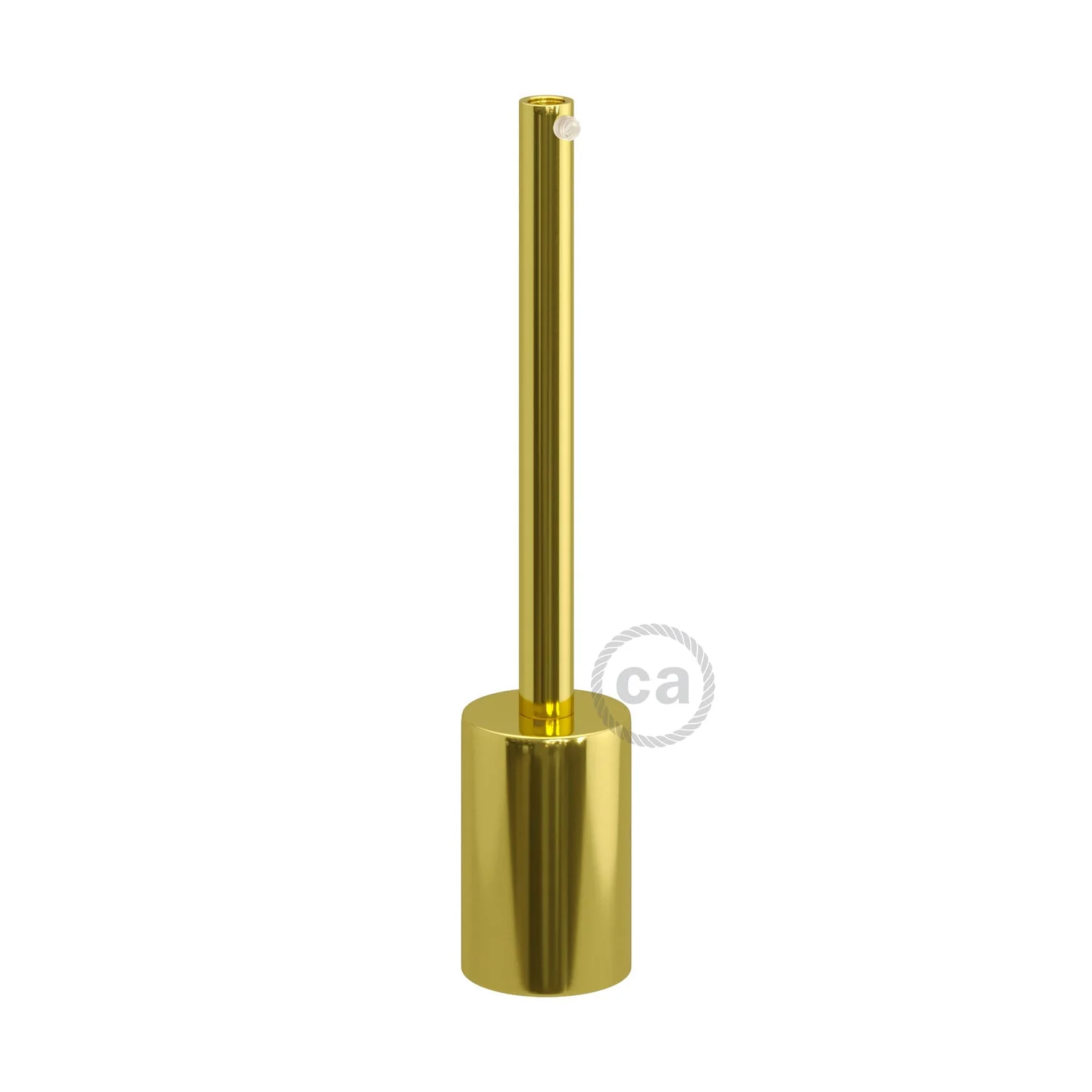 Cylindrical metal UL E26 light bulb socket kit with 15 cm cable clamp - Brass - Image 3