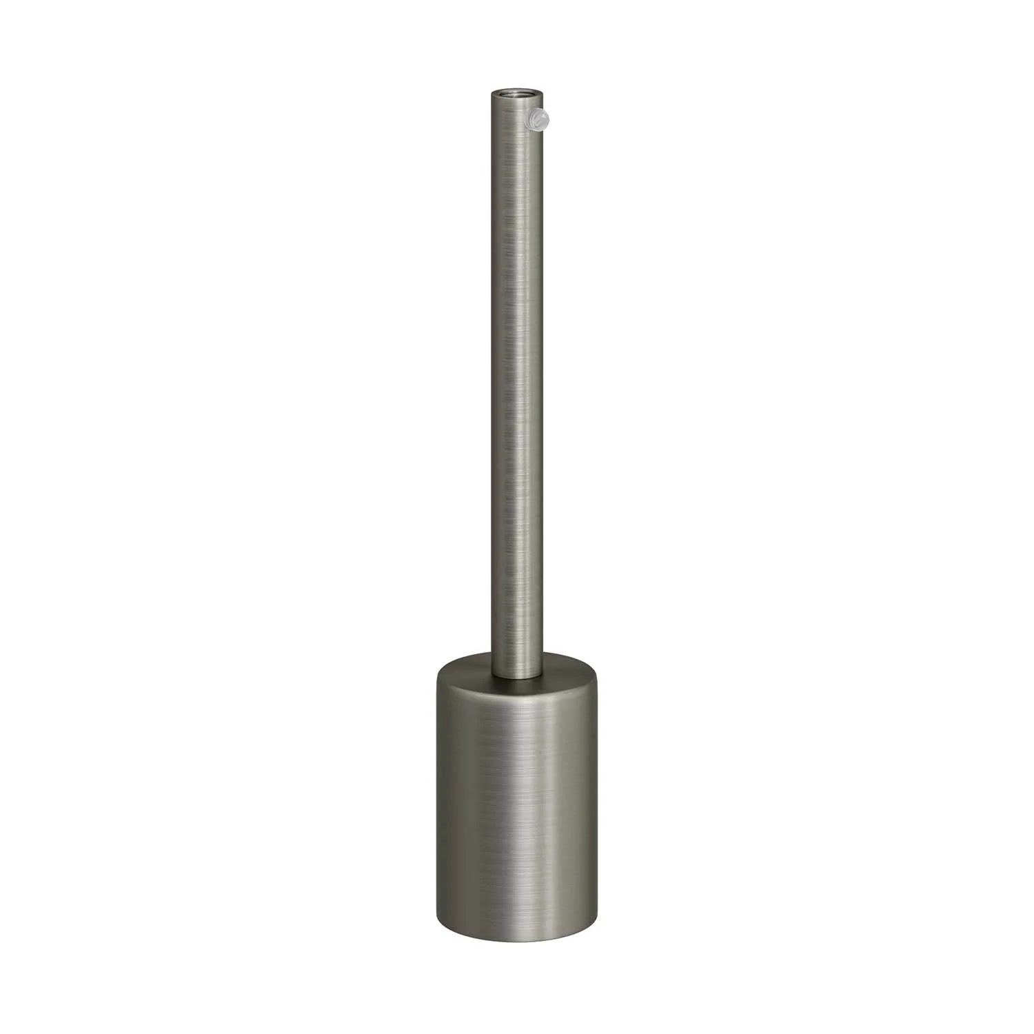 Cylindrical metal UL E26 light bulb socket kit with 15 cm cable clamp - Brushed titanium - Image 3