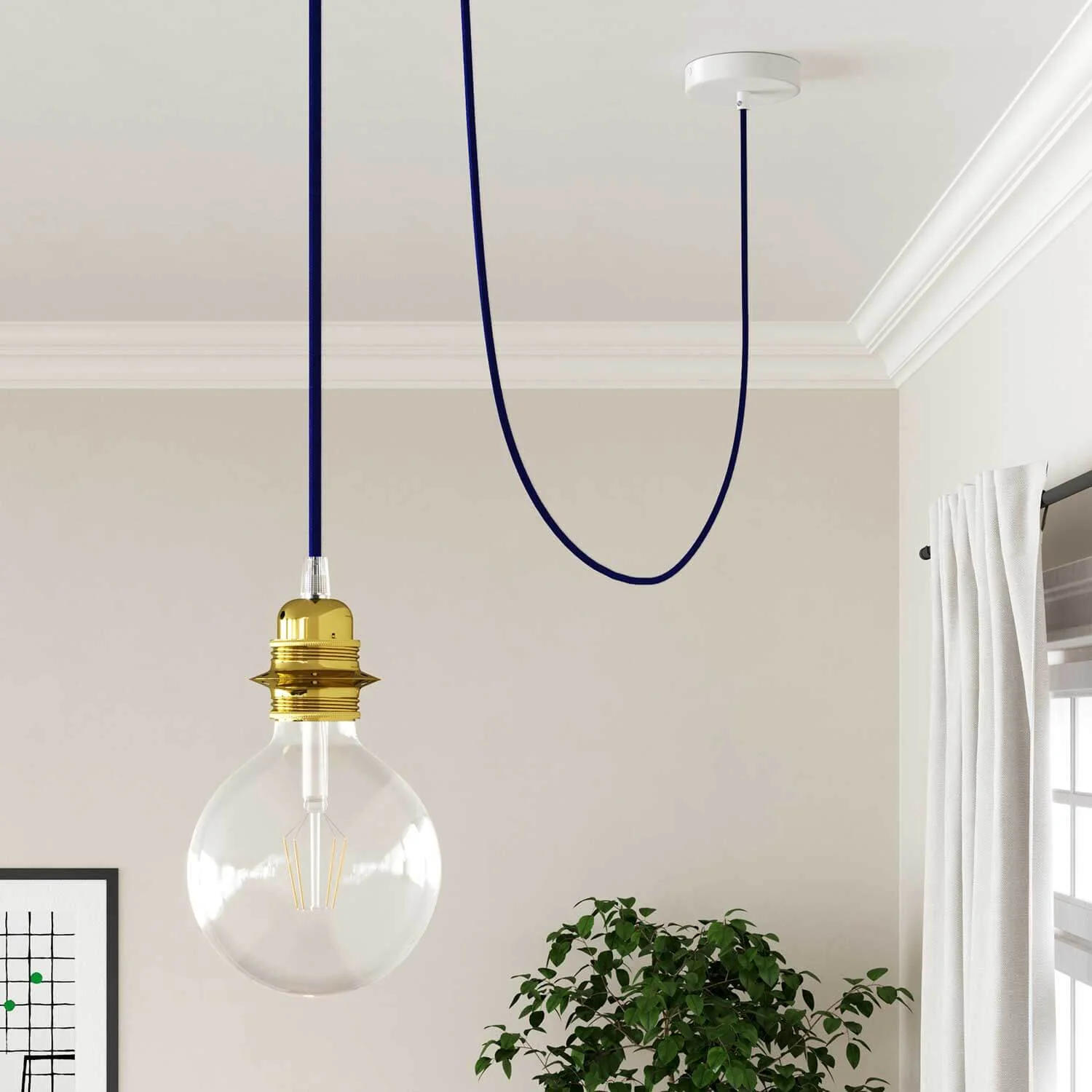 Electric cable in Deep Blue textile - The Original Creative Cables, perfect for unique lighting decorations - RM20 - Image 4