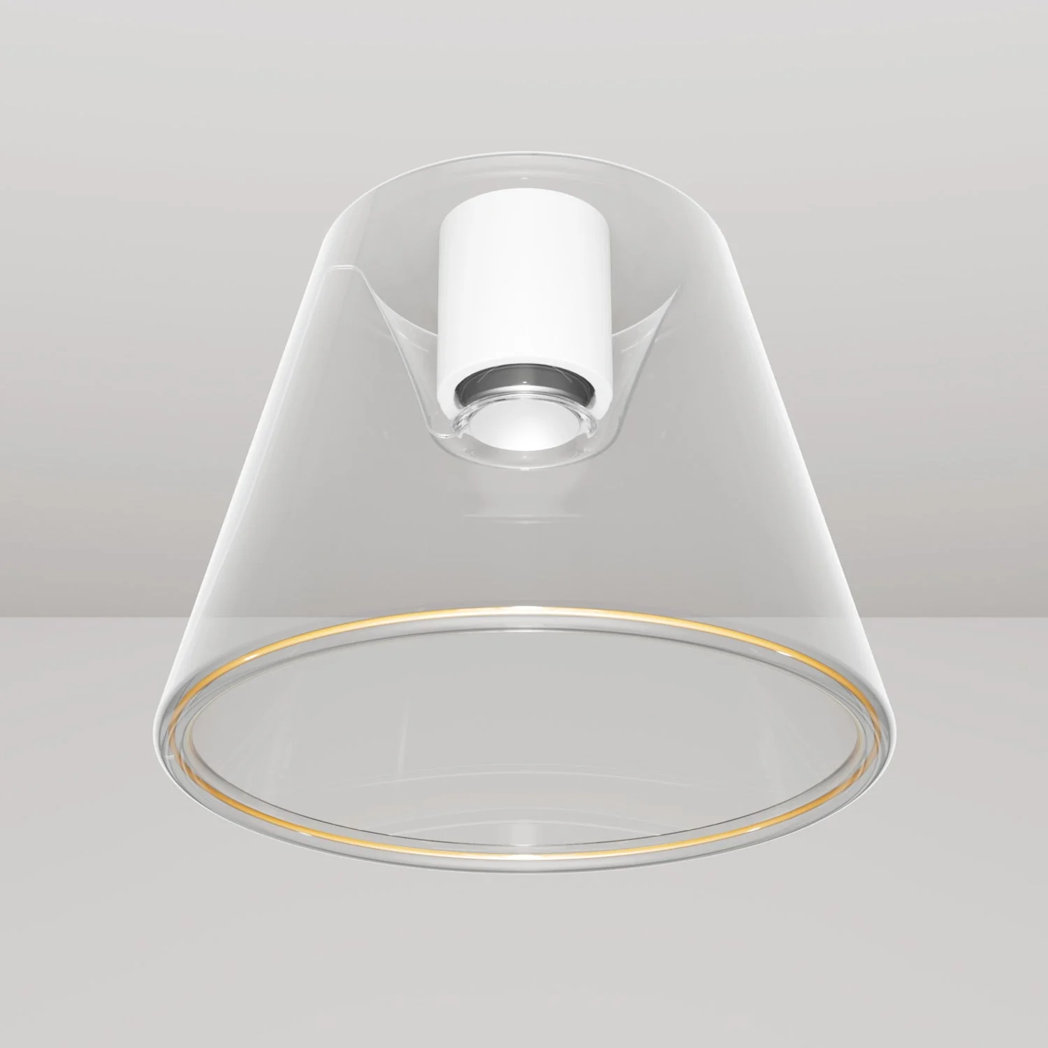 Designer ceiling light with Ghost cone-shaped transparent light bulb – White - Image 4