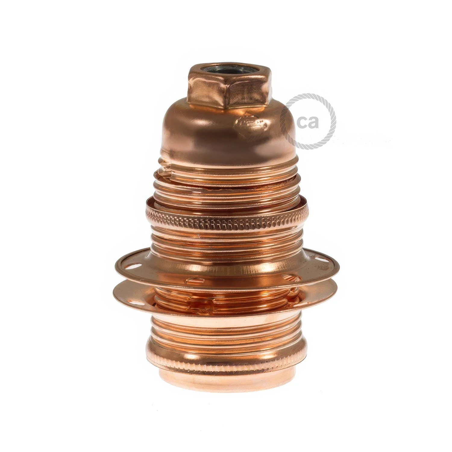 E14 metal lamp holder kit with double ring for lampshade - Copper - Image 3