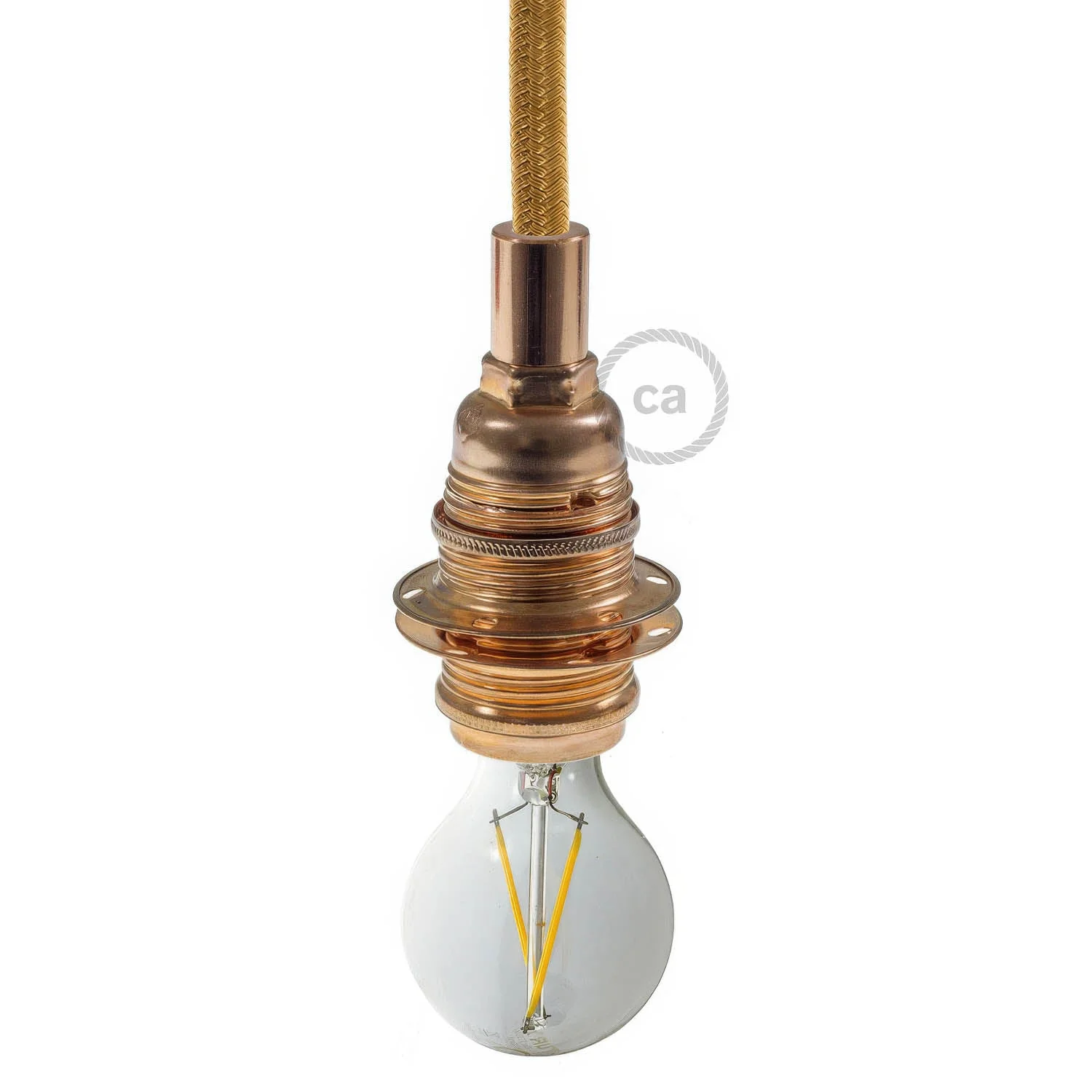 E14 metal lamp holder kit with double ring for lampshade - Copper - Image 4