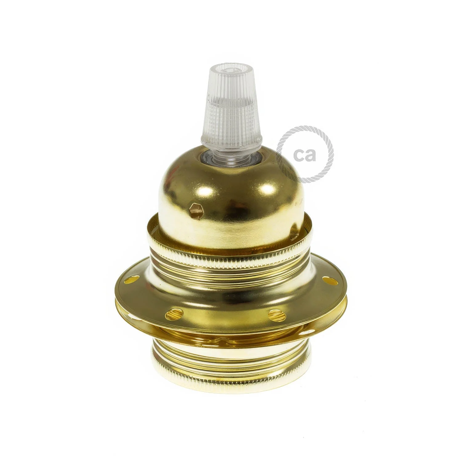 E27 metal lamp holder kit with double ring for lampshade - Brass - Image 3