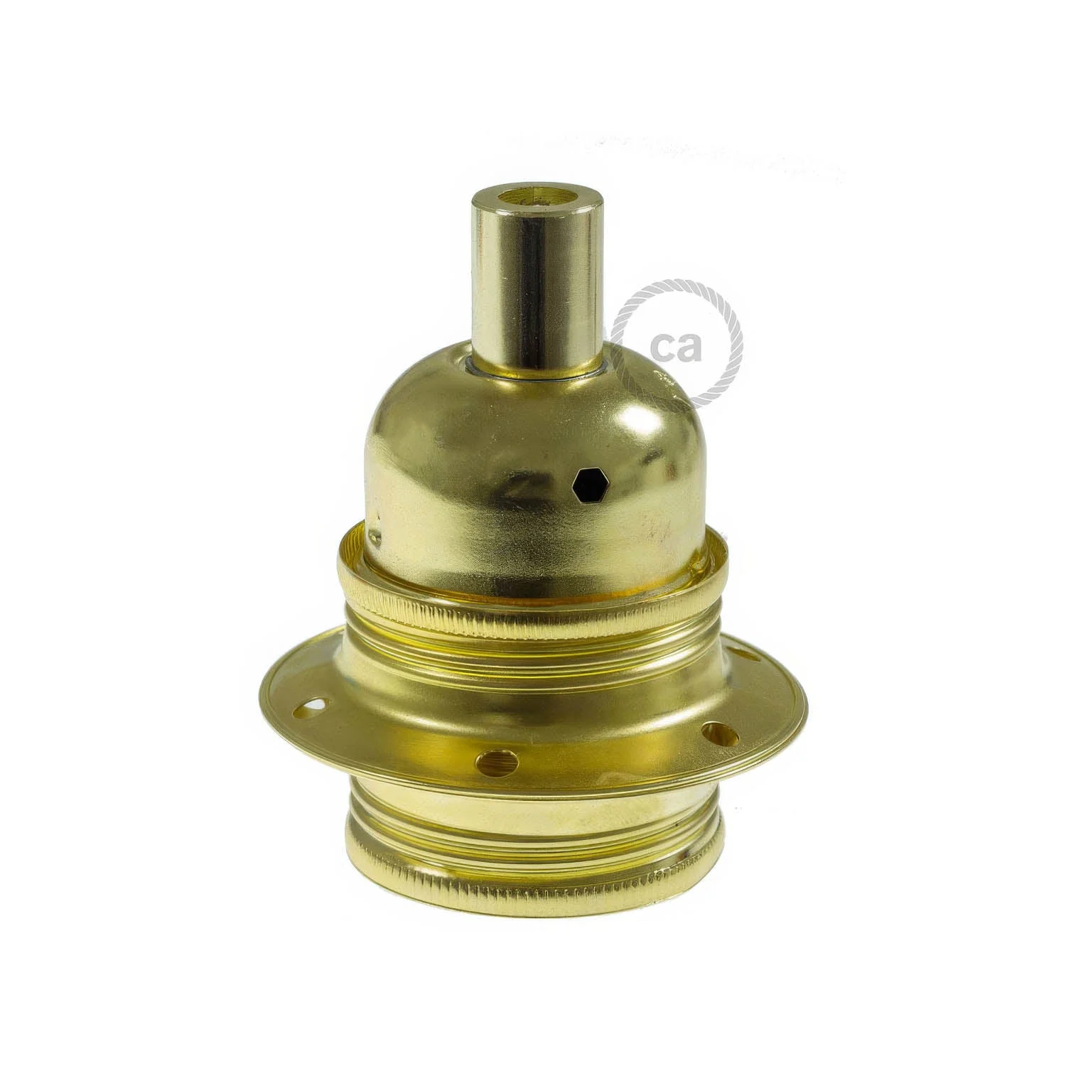 E27 metal lamp holder kit with double ring for lampshade - Brass - Image 6