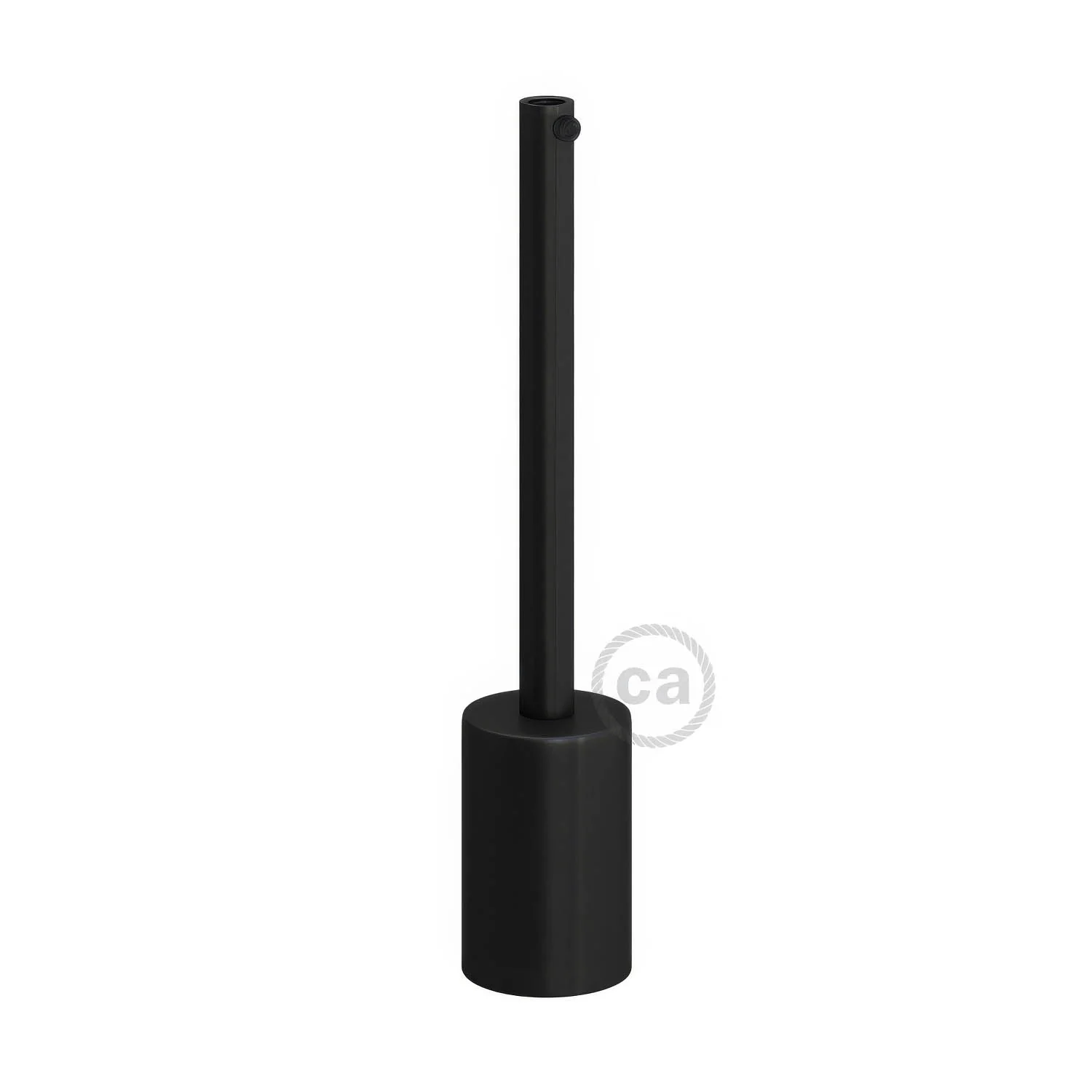 E27 cylindrical lamp holder kit in metal with 15 cm cable clamp - Black - Image 3