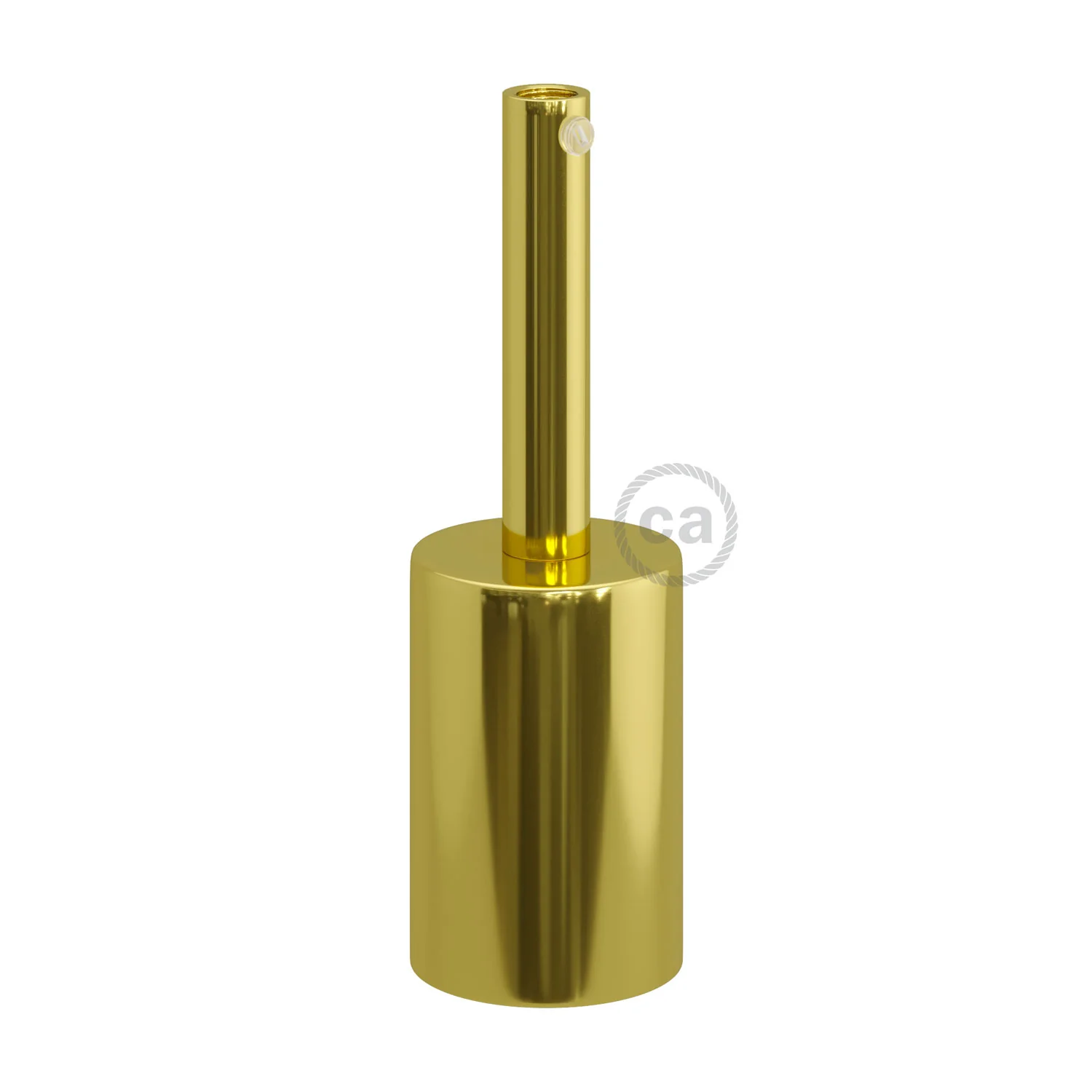 Cylindrical E27 metal lamp holder kit with 7 cm cable clamp - Brass - Image 3