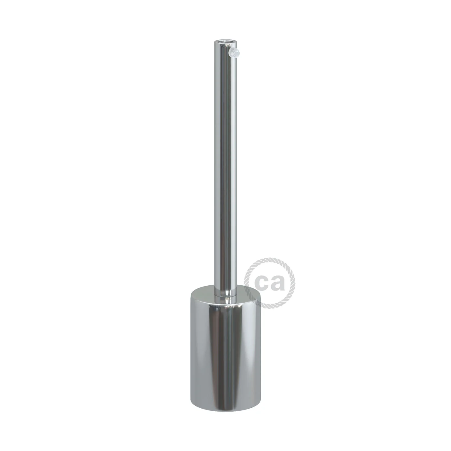 Cylindrical E27 metal lamp holder kit with 15 cm cable clamp - Chrome - Image 3