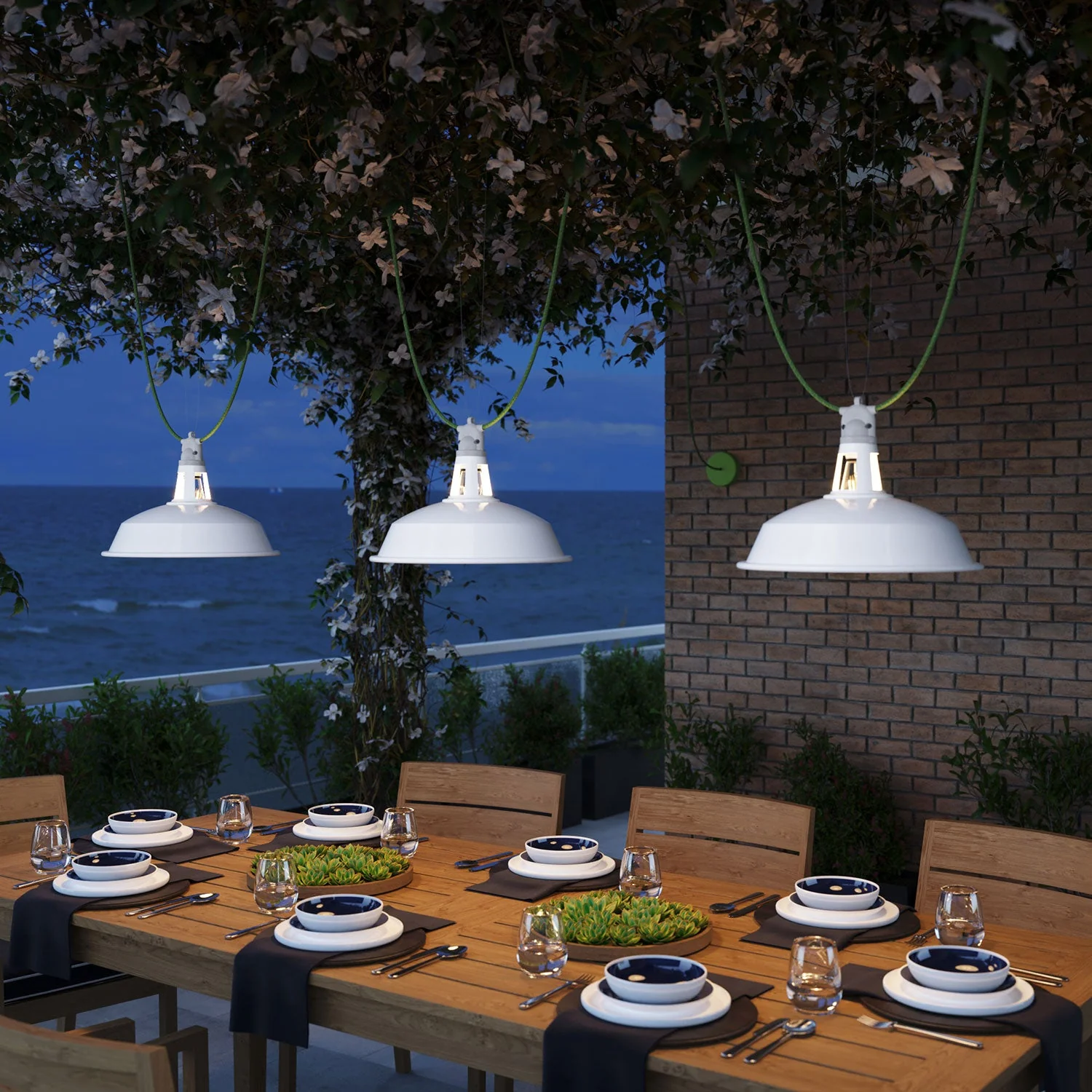 Eiva-2 - Outdoor lamp holder with double outlet IP65 E27 fitting for Modulair system - White - Image 3