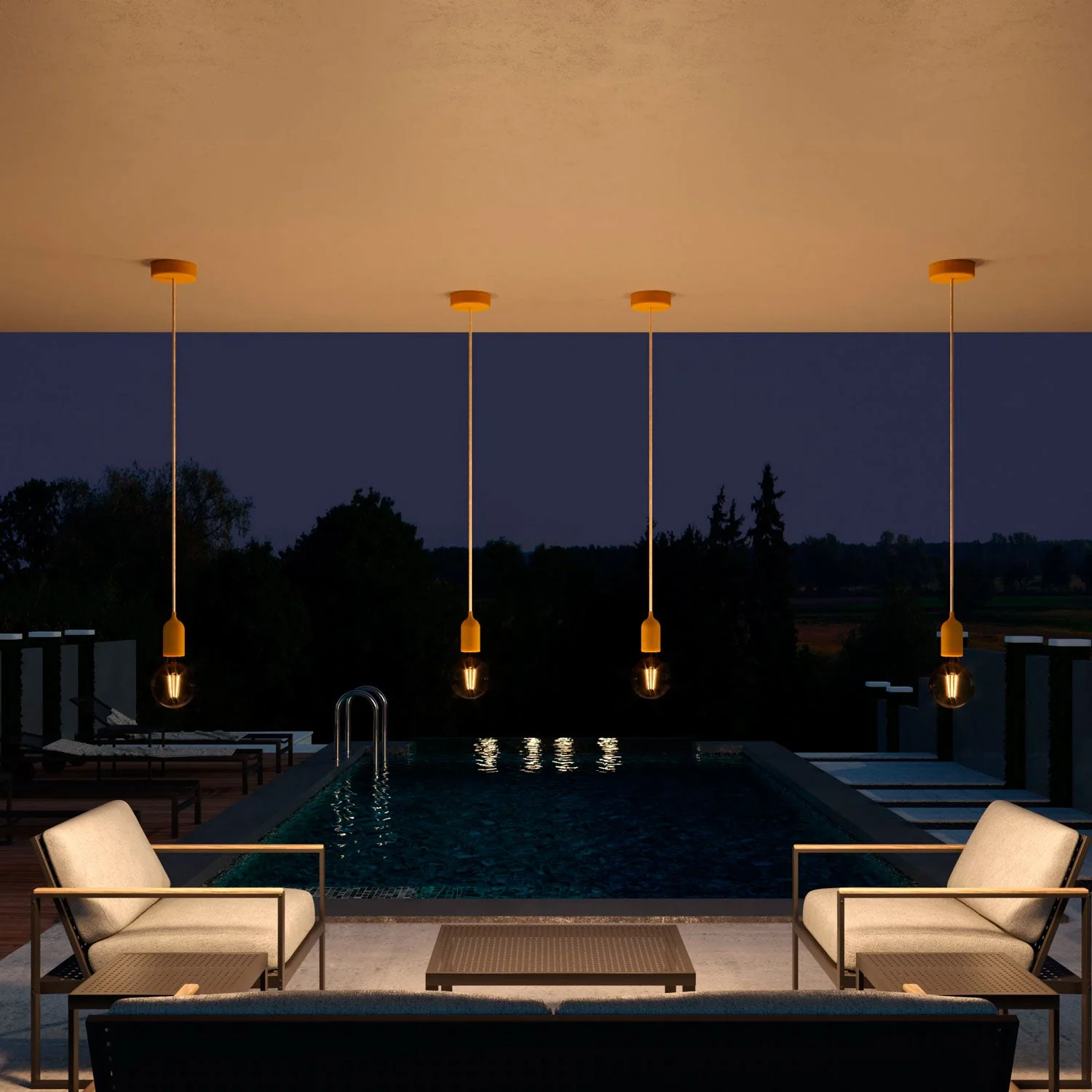 EIVA Soft Touch silicone ceiling rose kit for outdoor use IP65 - Modulair System - Mustard - Image 2