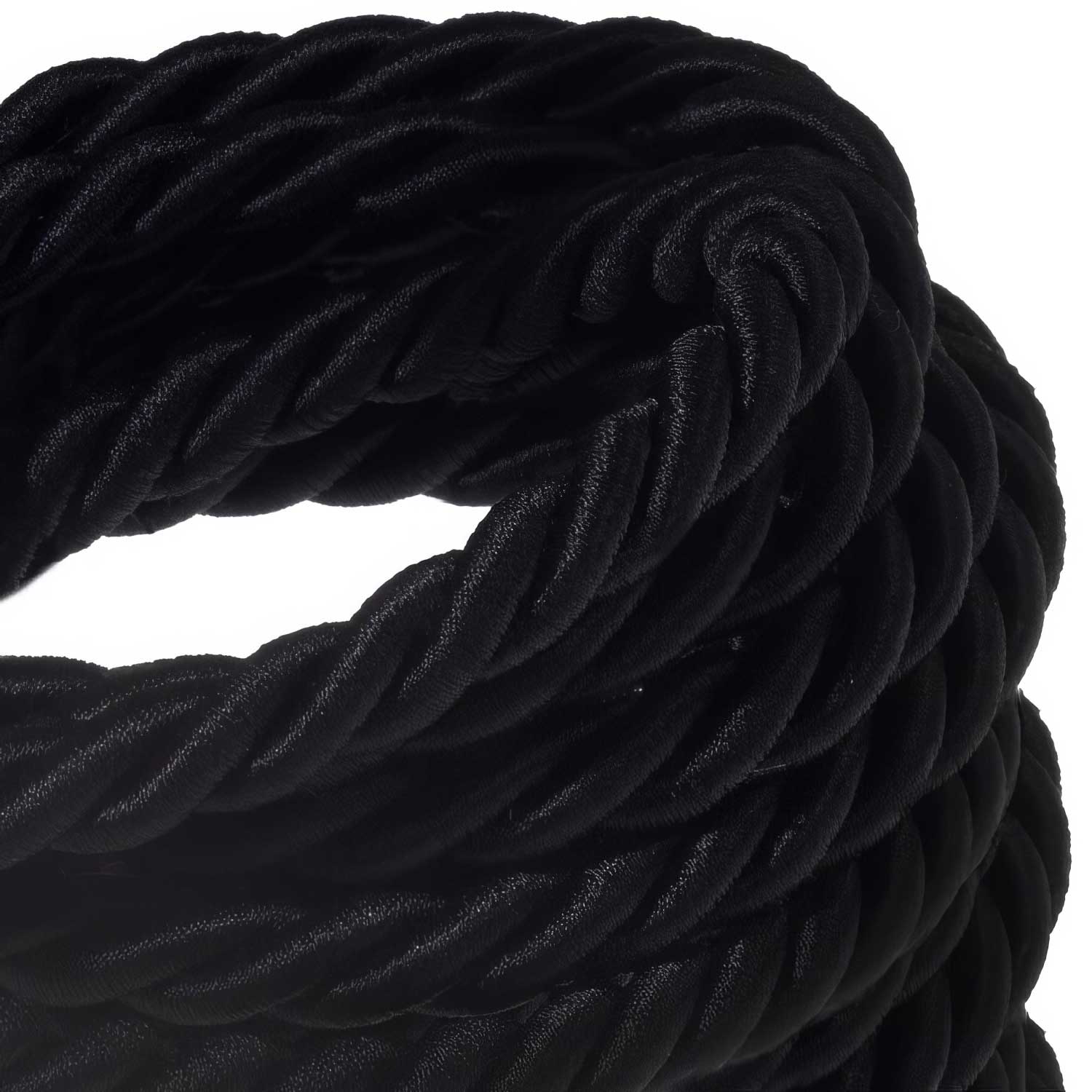 3x0.75 electric cord covered in glossy black fabric - Image 2