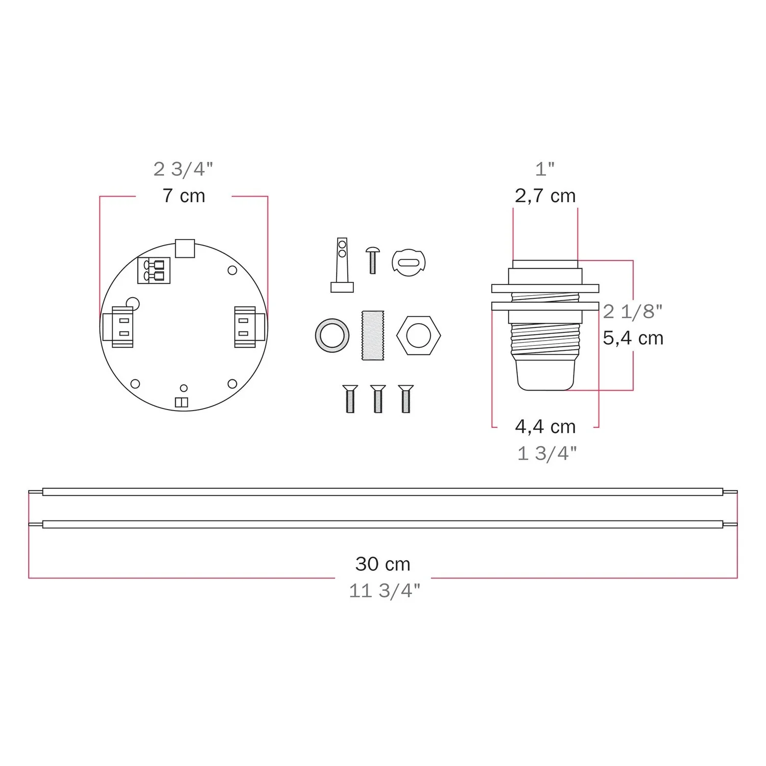 Electronic kit for 5V USB-C battery-powered lamps with threaded E14 socket - White - Image 7