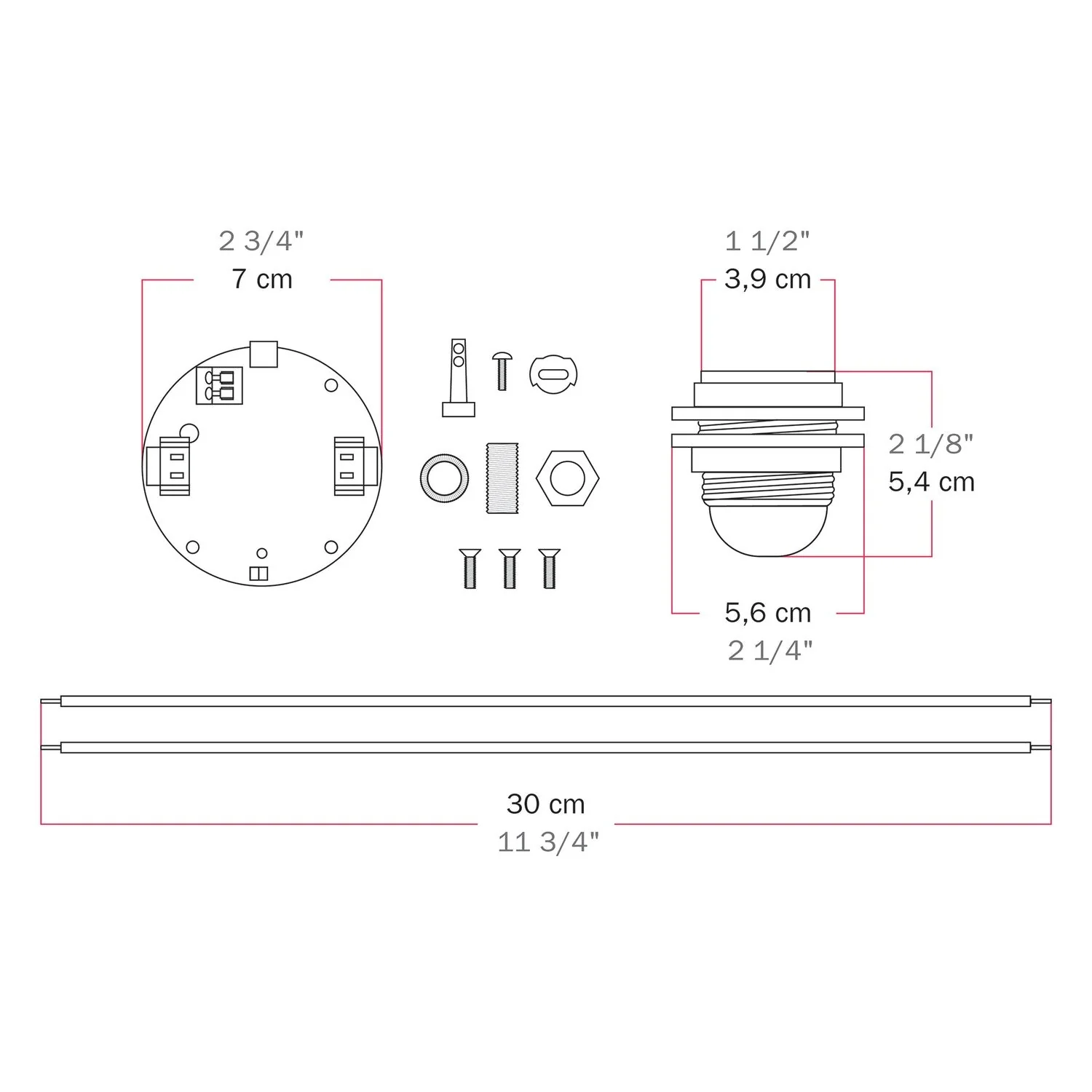 Electronic kit for 5V USB-C battery-powered lamps with threaded E27 Socket - White - Image 7